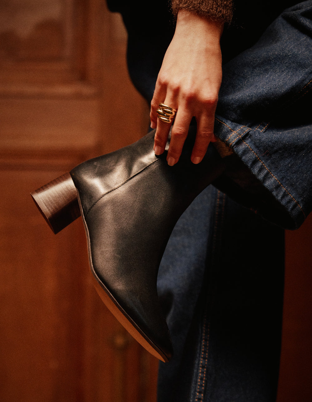 Bottines à talons Volma - Cuir noir