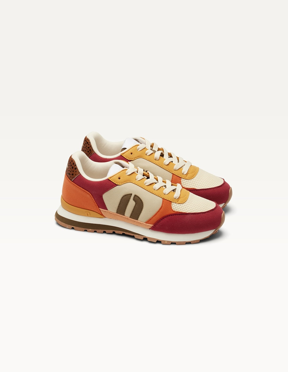 Aline Running Trainers - Burgundy ivory mustard