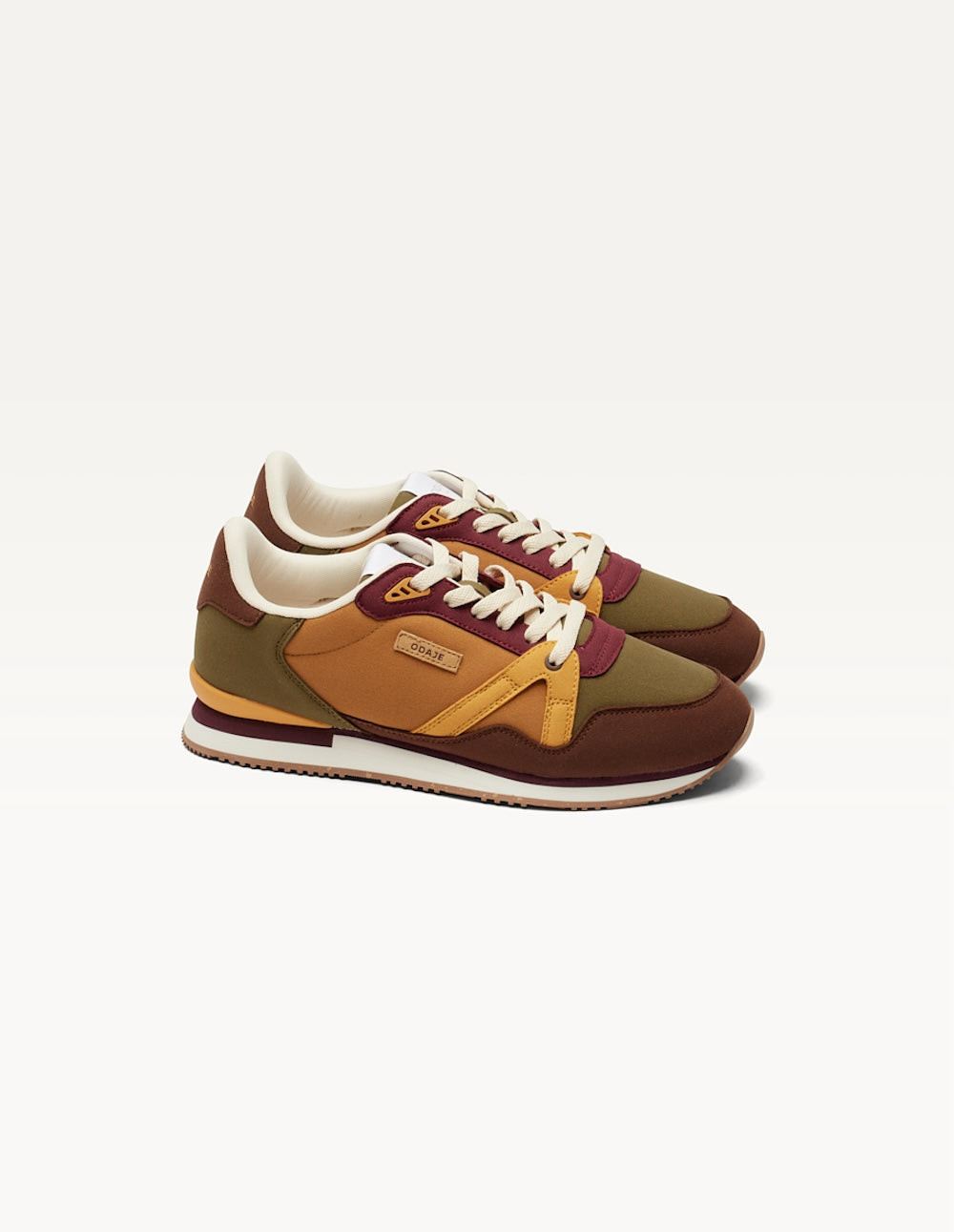 Low-top trainers André - Chocolate khaki light mustard