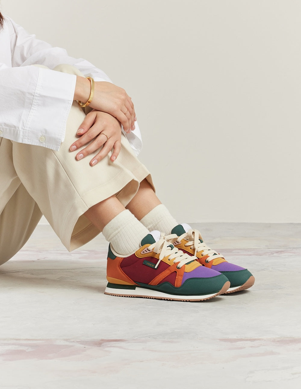 Baskets basses Andrée Canard violet orange