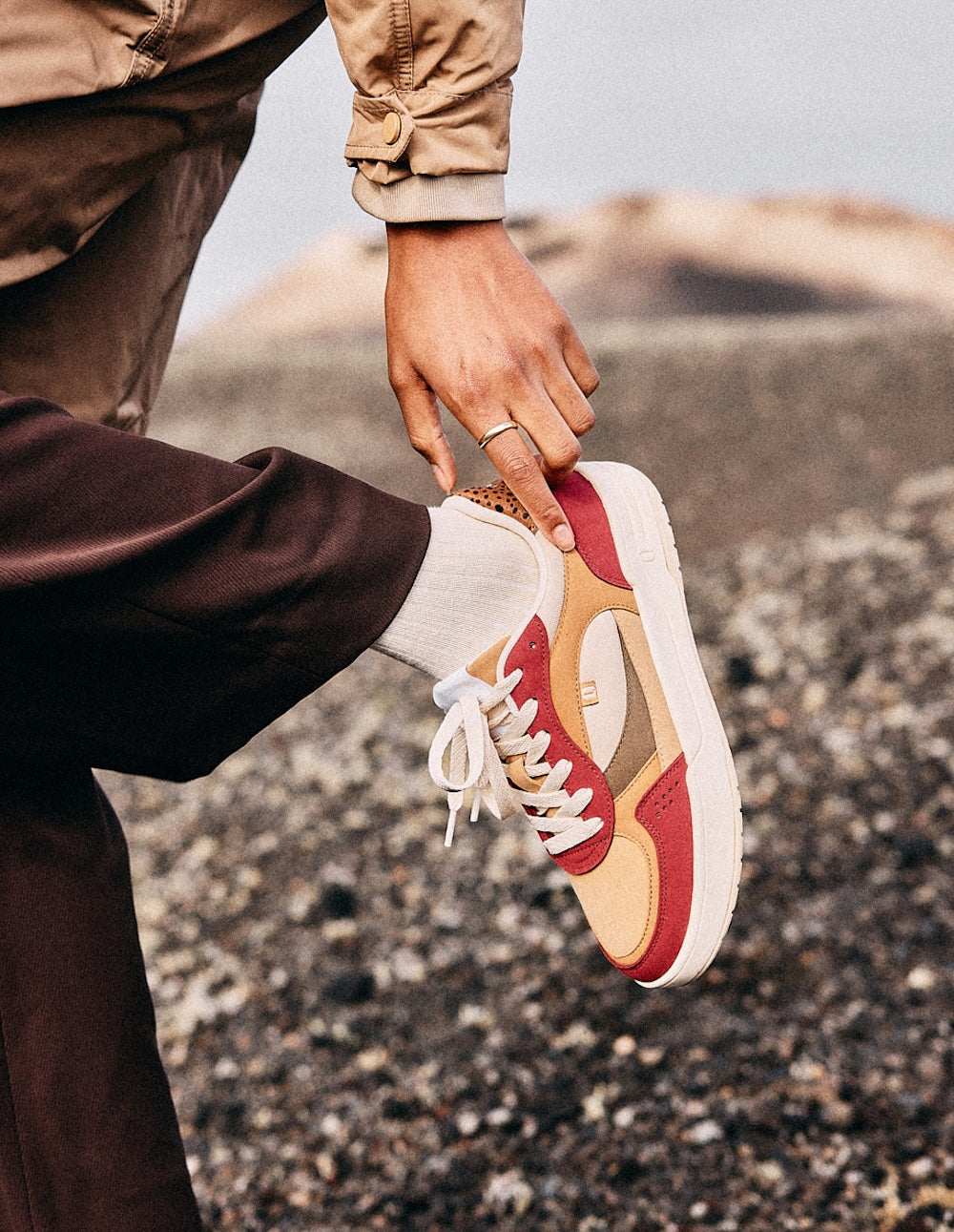Low-top trainers Axelle - Burgundy amber beige