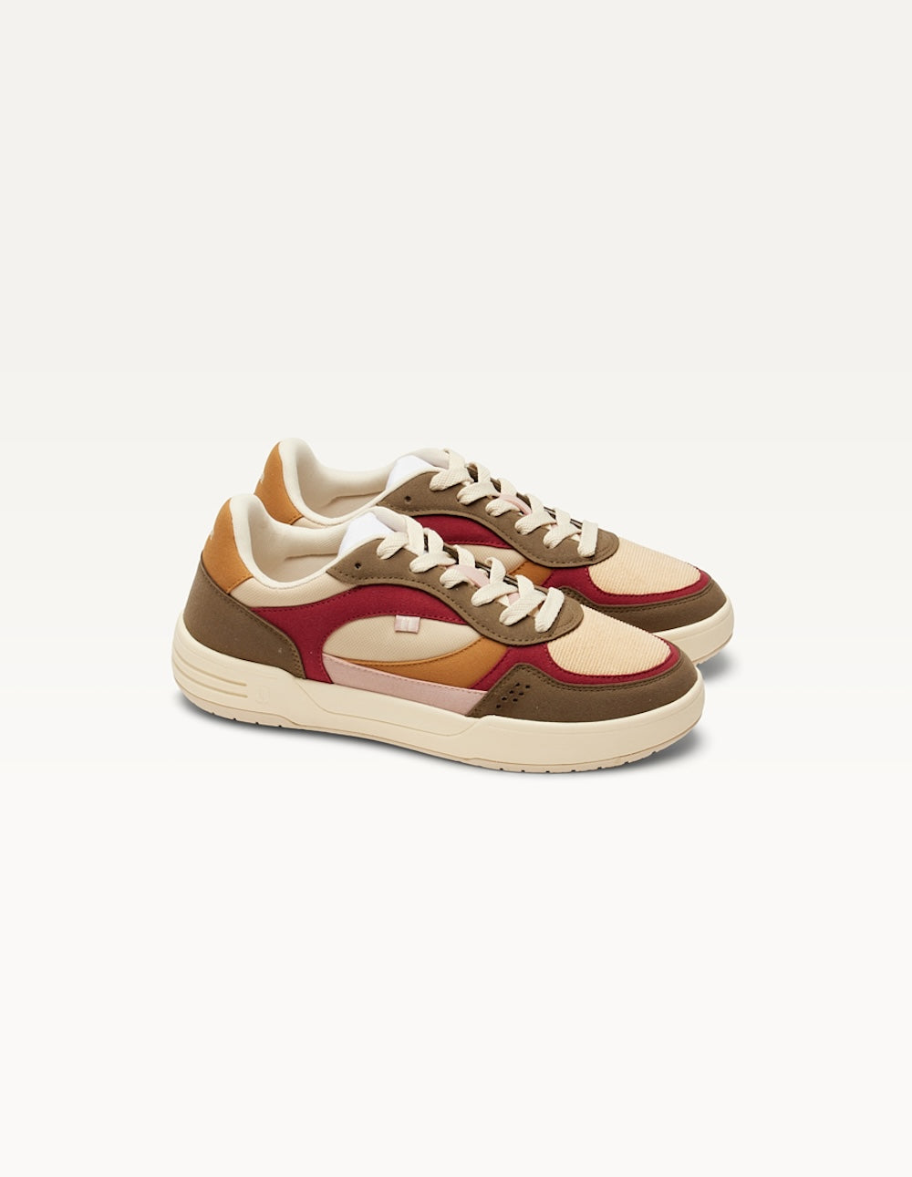 Low-top trainers Axelle - Khaki Burgundy cream