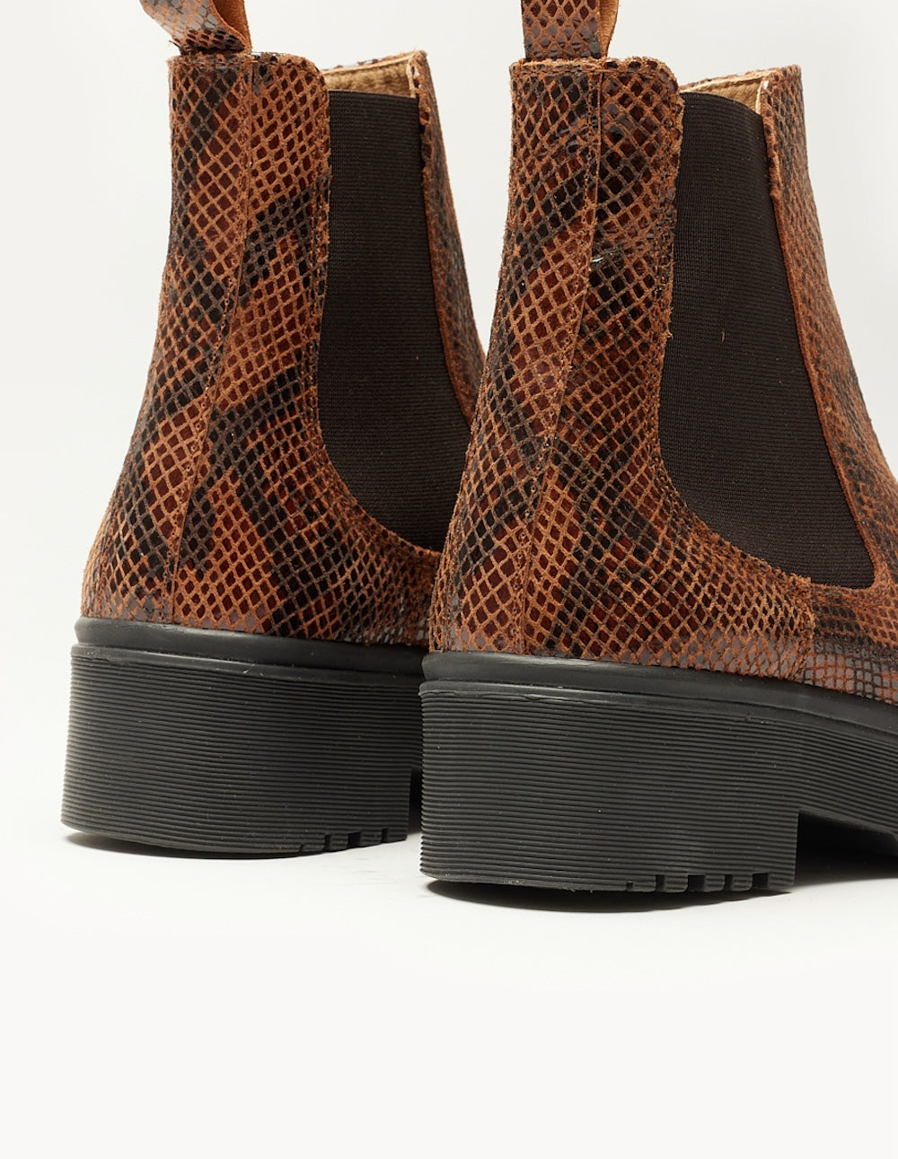Bottines Flora - Cuir python marron