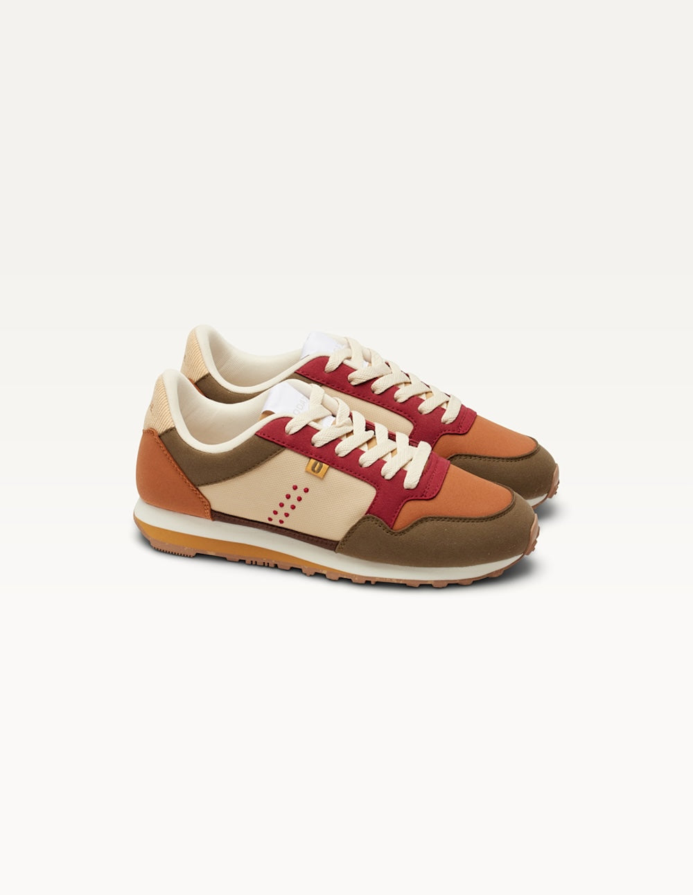 Running trainers Gabrielle - Khaki cognac Burgundy