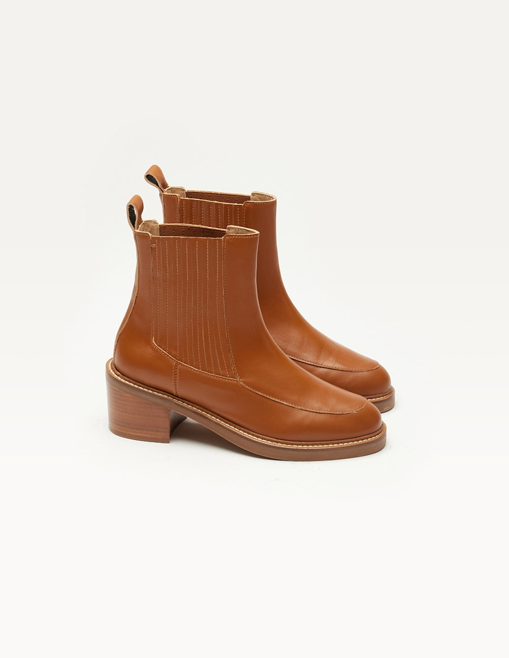 Bottines à talons Janine - Cuir cognac
