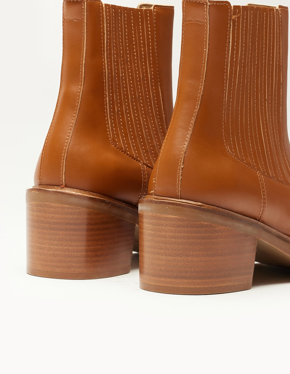 Bottines à talons Janine - Cuir cognac