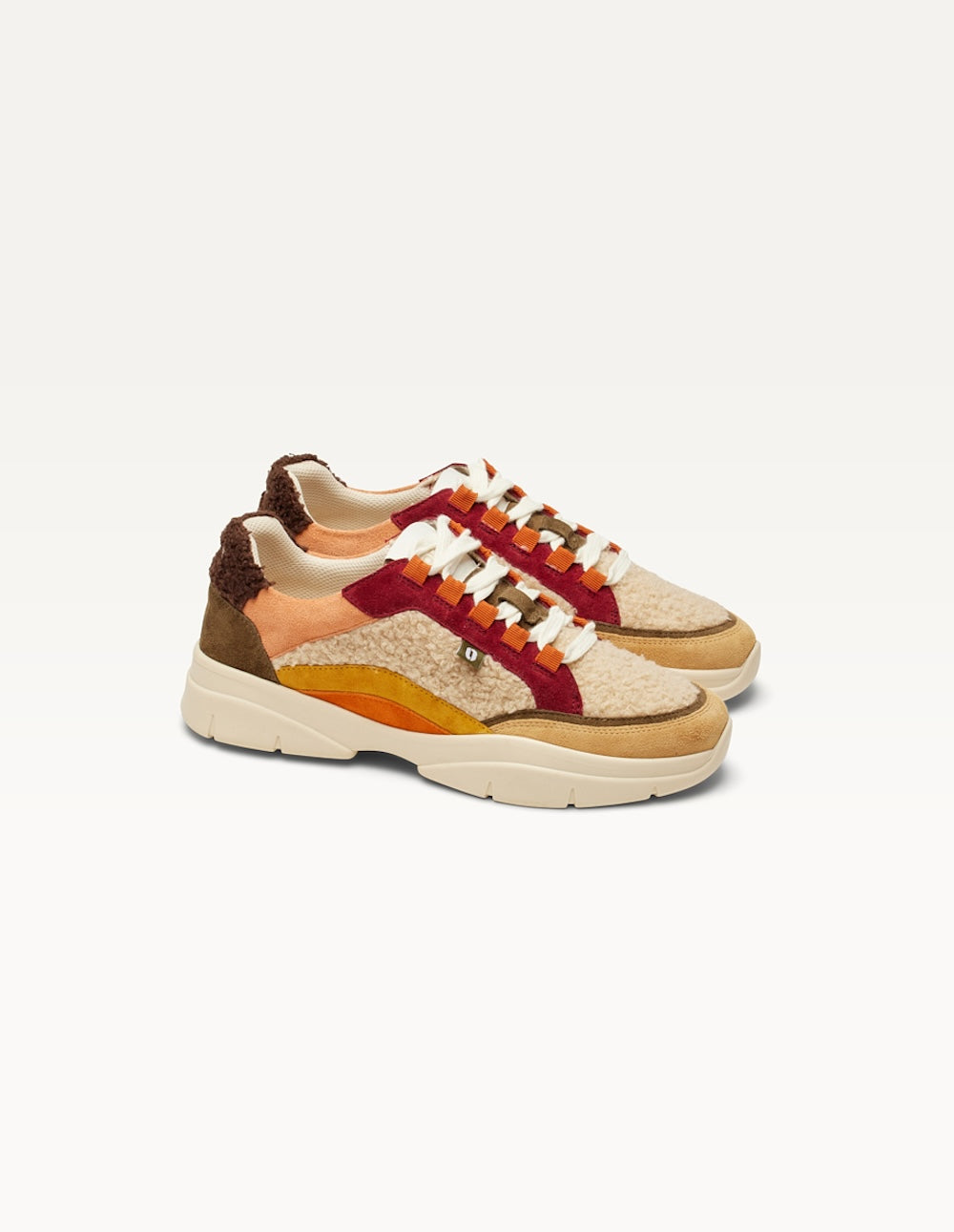 Baskets basses Laura - Beige crème bordeaux