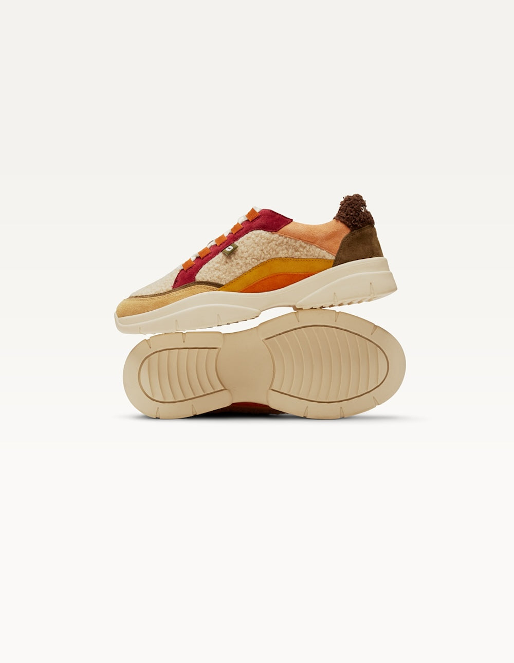 Baskets basses Laura - Beige crème bordeaux