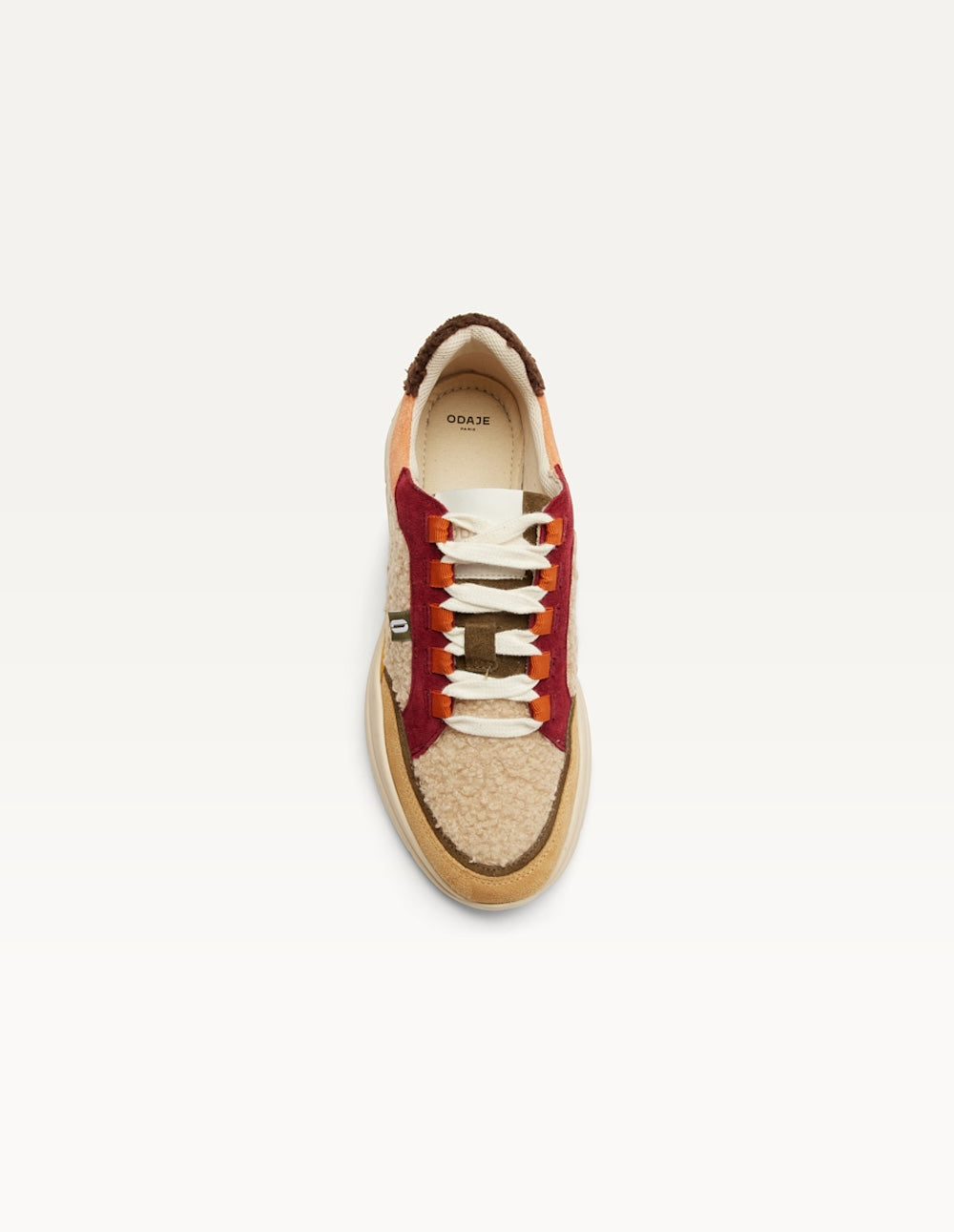 Baskets basses Laura - Beige crème bordeaux