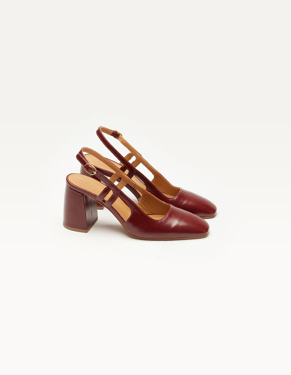 Pumps Marcie - Mahogany pleated leather