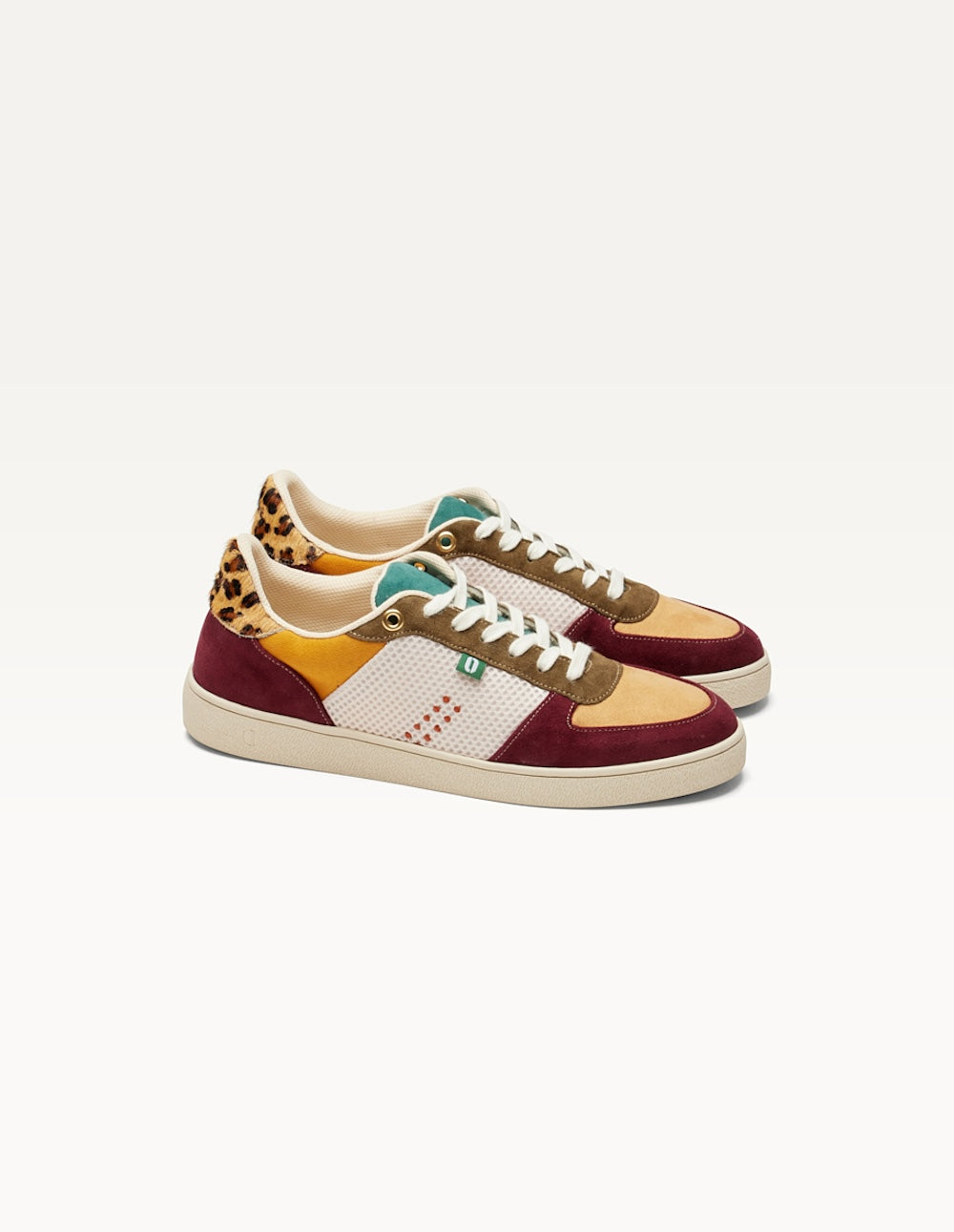 Low-top trainers Marie - Burgundy beige khaki