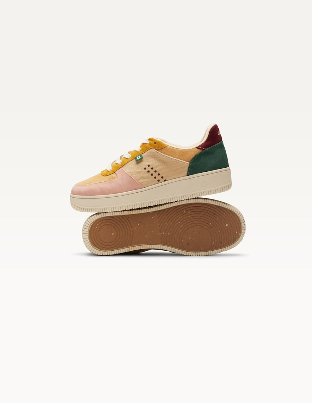 Baskets basses Maxence F - Rose clair beige moutarde