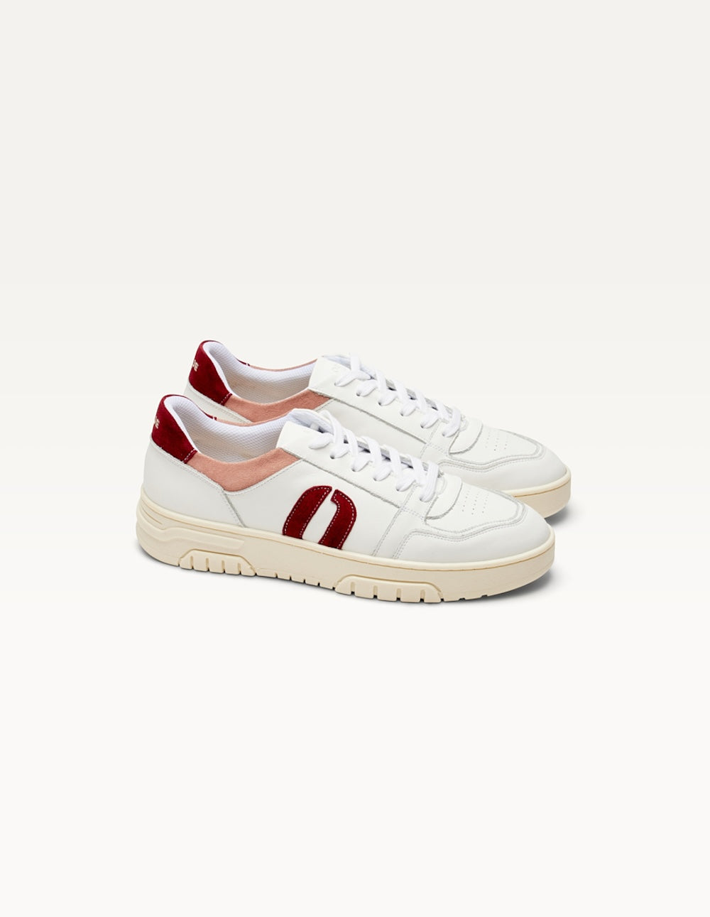 Low-top trainers Nora - White Burgundy light pink