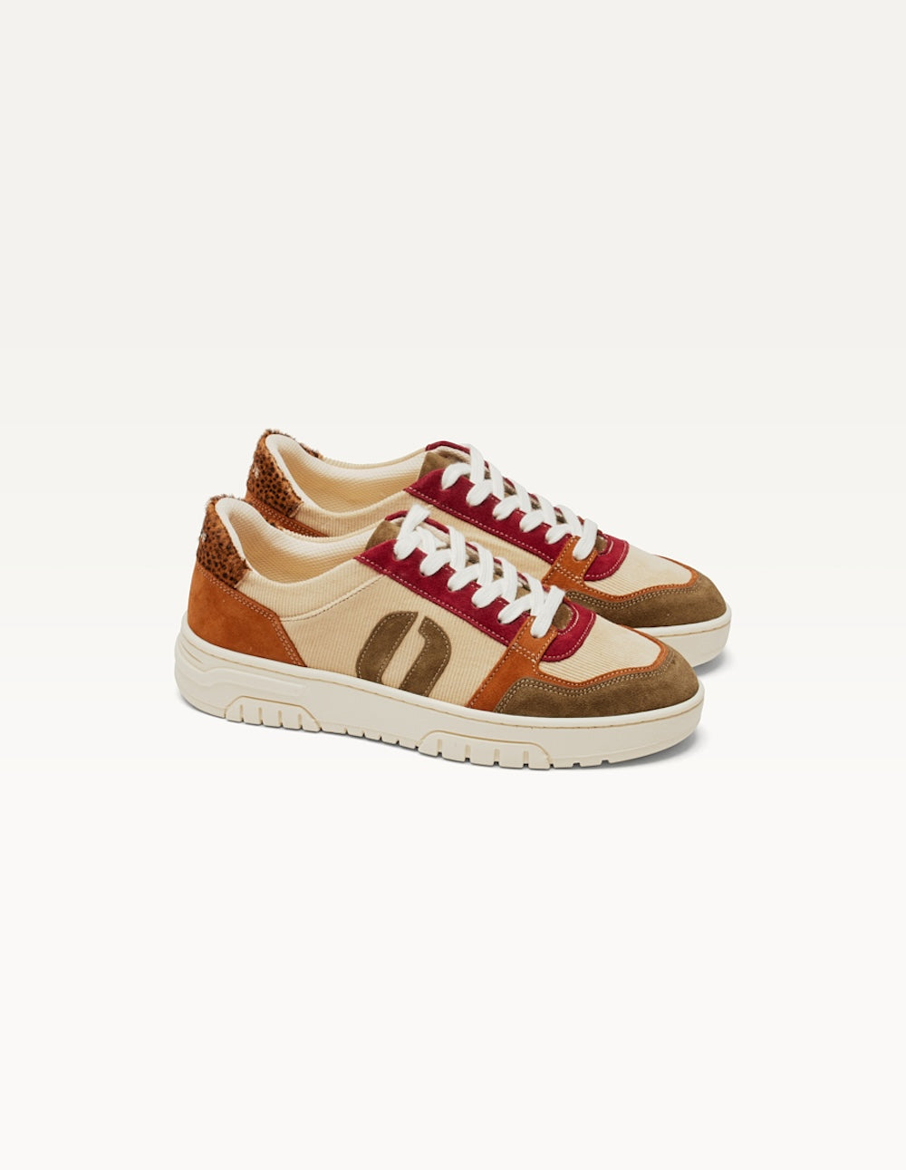 Low-top trainers Nora - Khaki cognac cream