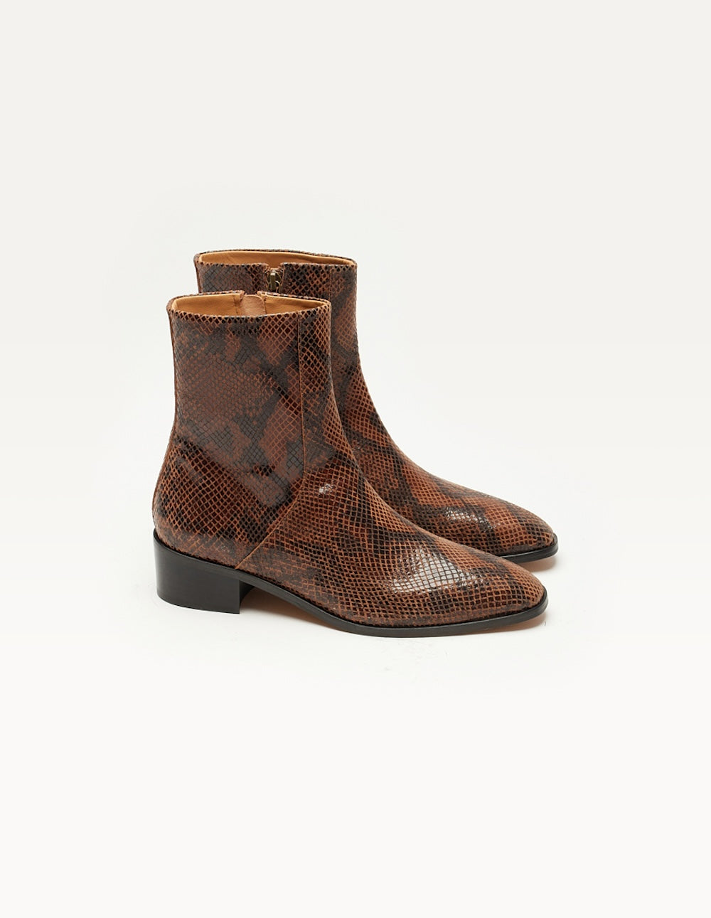Bottines Sybille - Cuir python marron