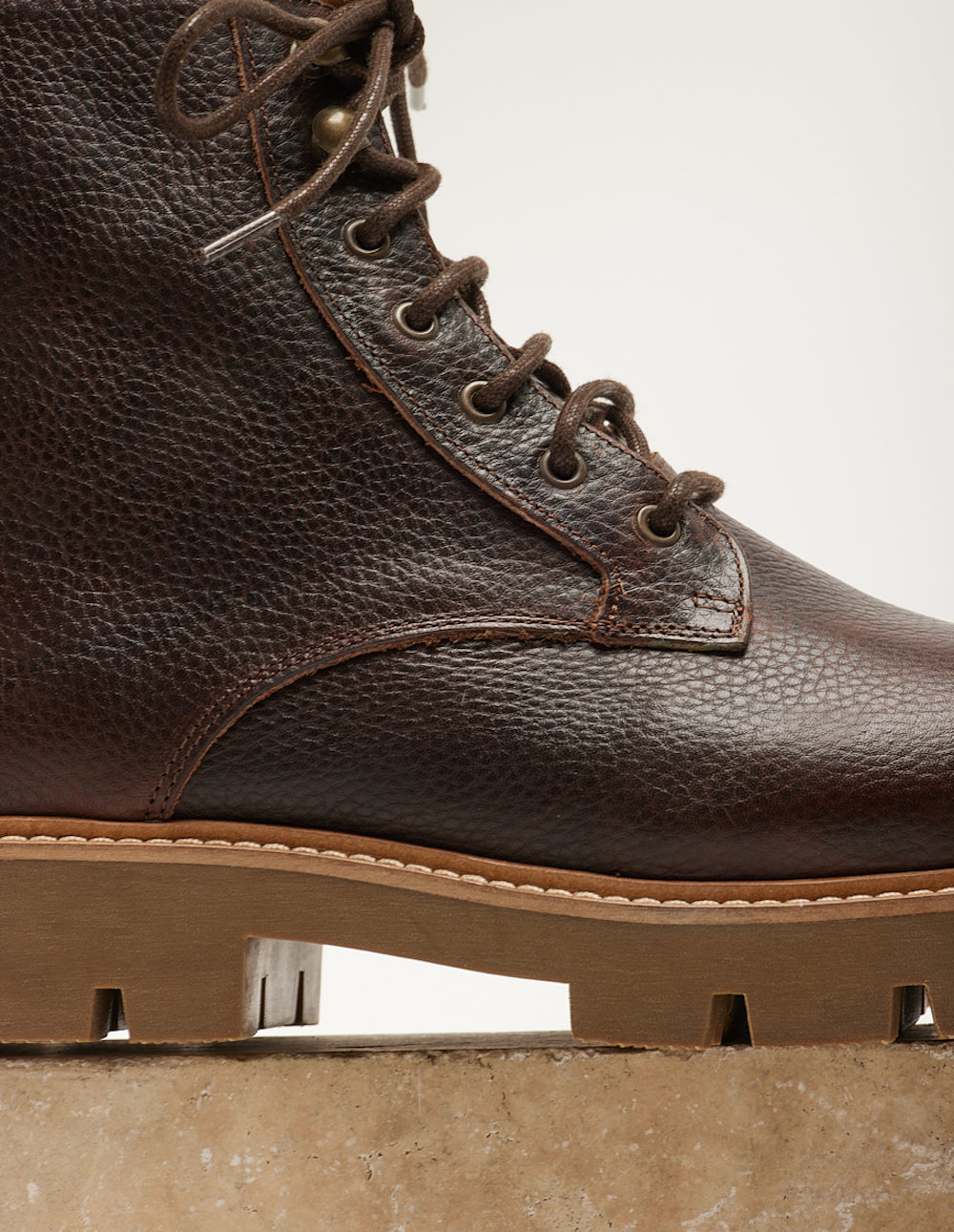 Boots Théodore - Brown grained pull-up leather