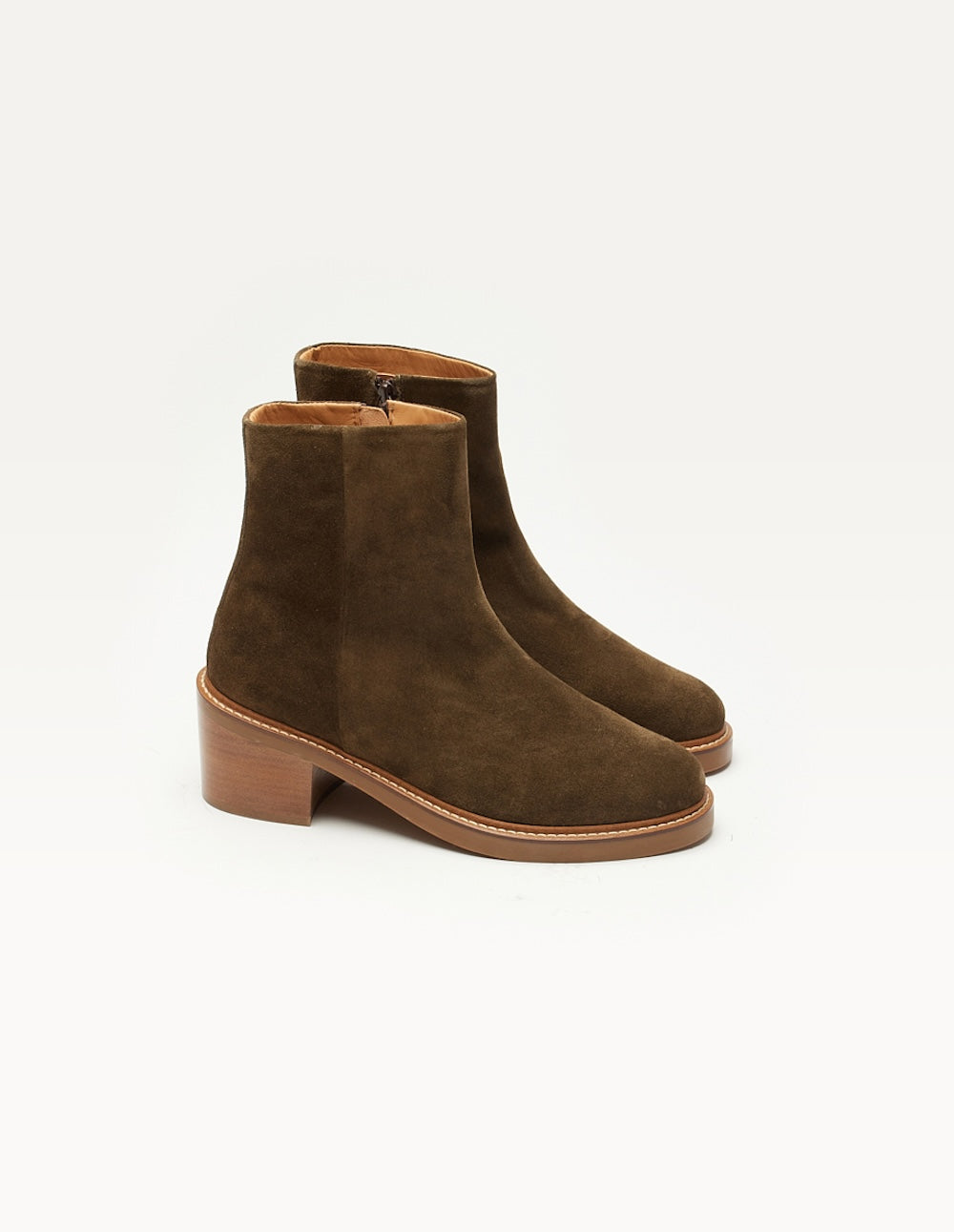 Bottines à talons Véronique - Suède kaki