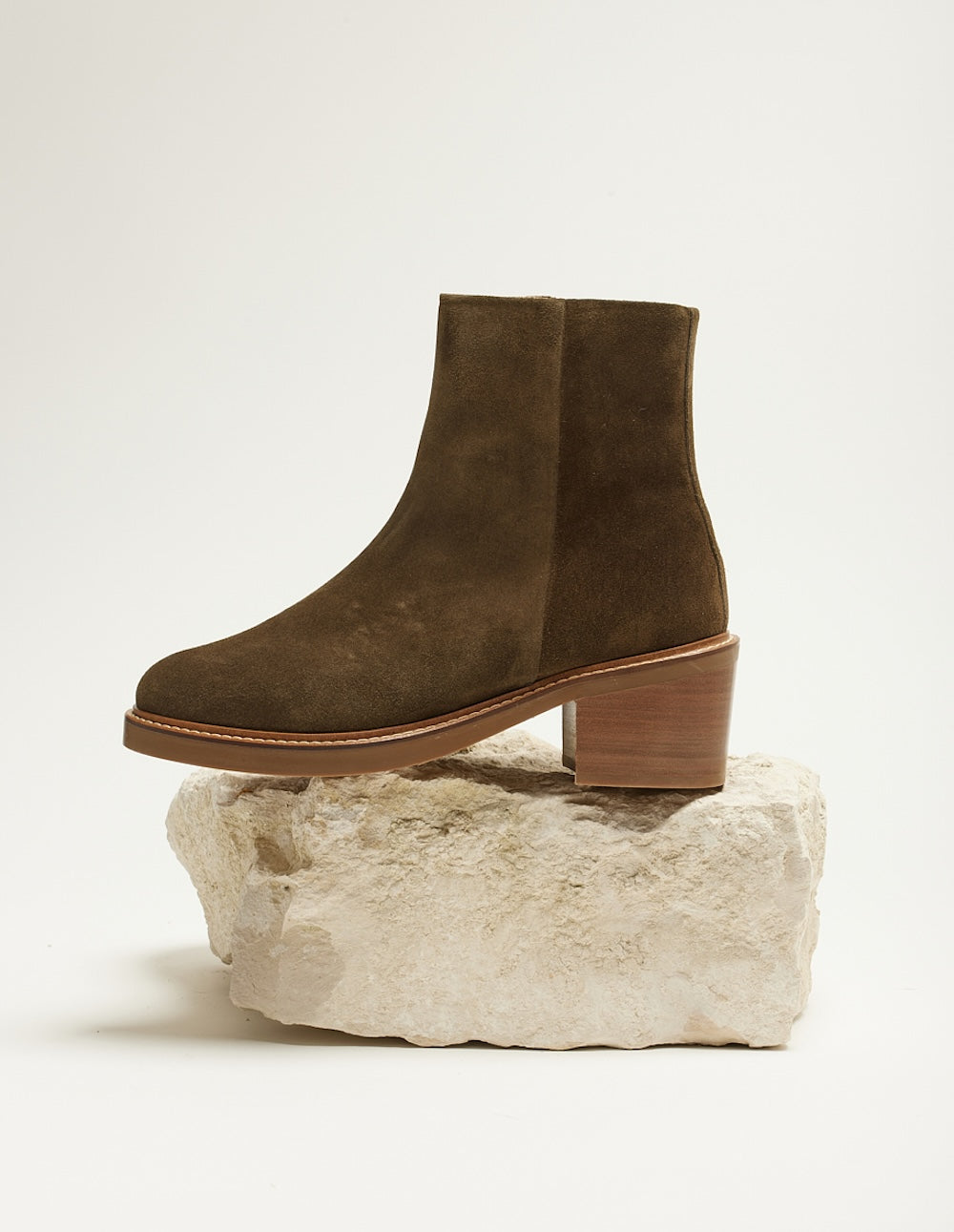 Heeled boots Véronique - Khaki suede