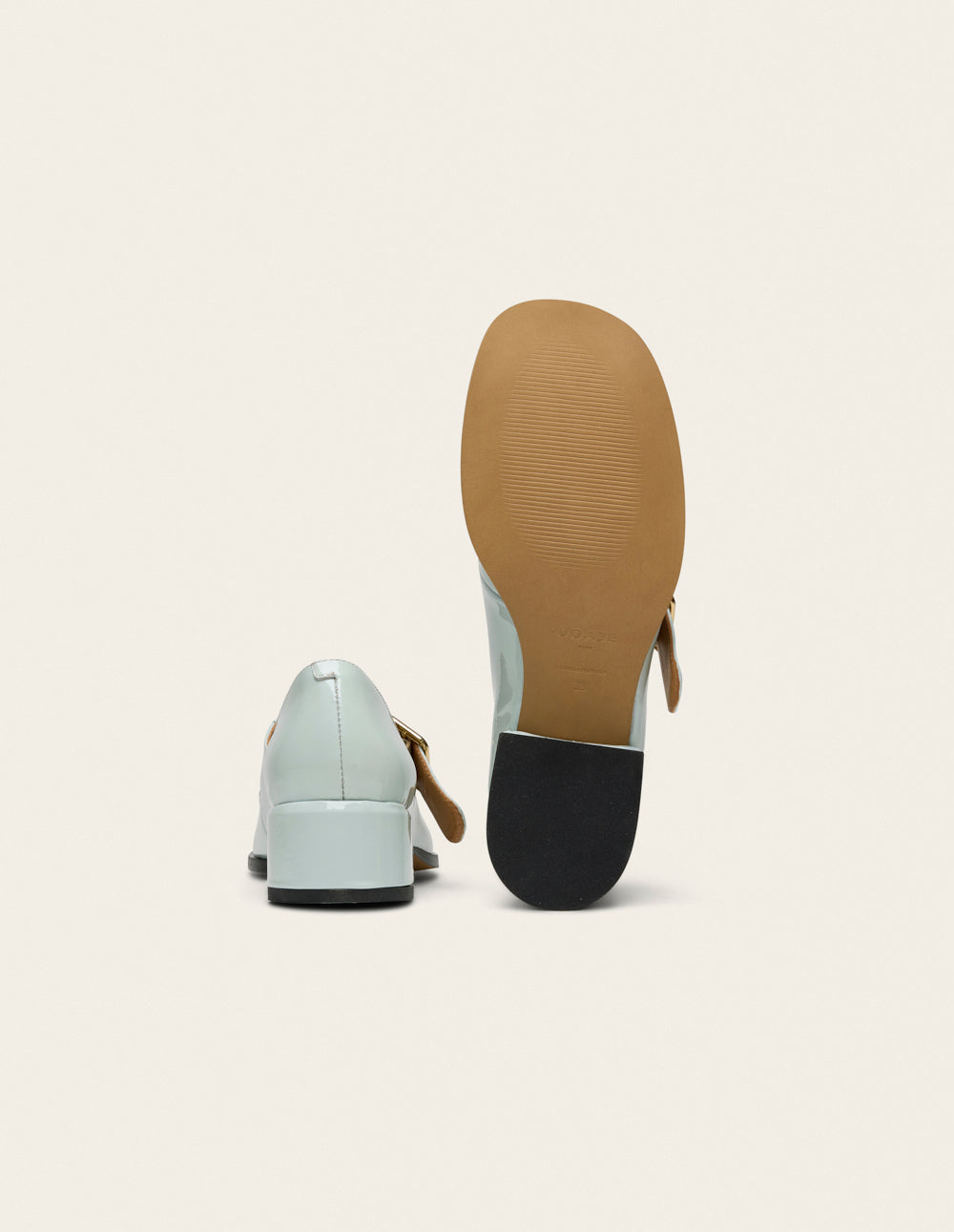 Escarpins Amari - Cuir verni bleu glacé