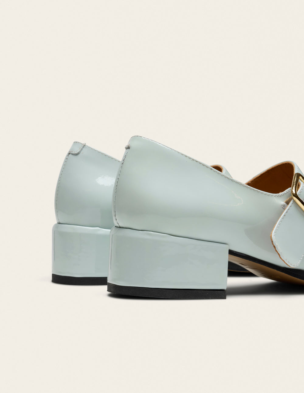 Escarpins Amari - Cuir verni bleu glacé