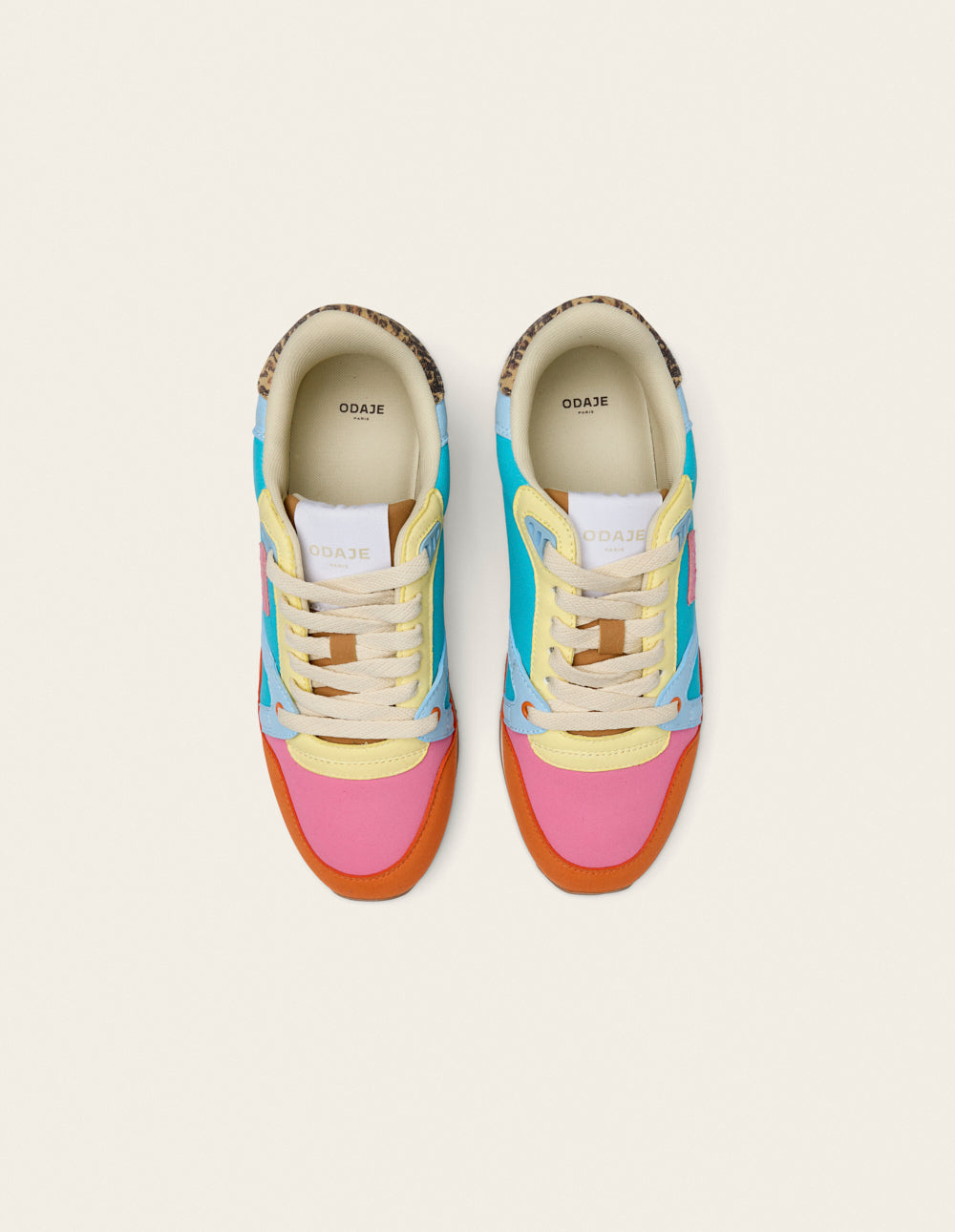 Baskets basses Andrée - Orange rose citron