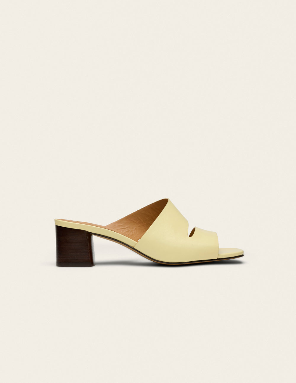 Mules Fika - Cuir jaune pastel