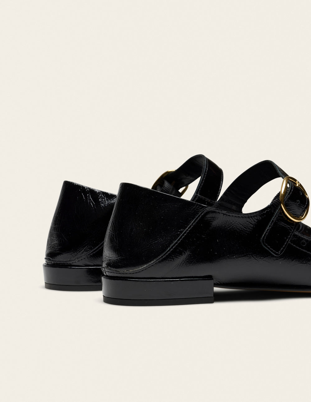 Lali ballet flats - Black Patent Pleated Leather