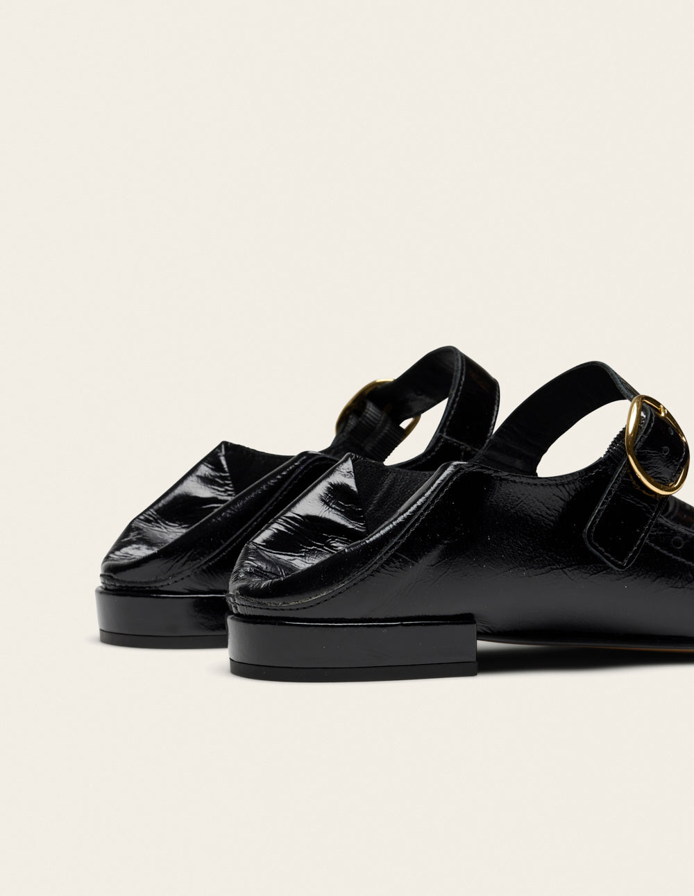 Lali ballet flats - Black Patent Pleated Leather