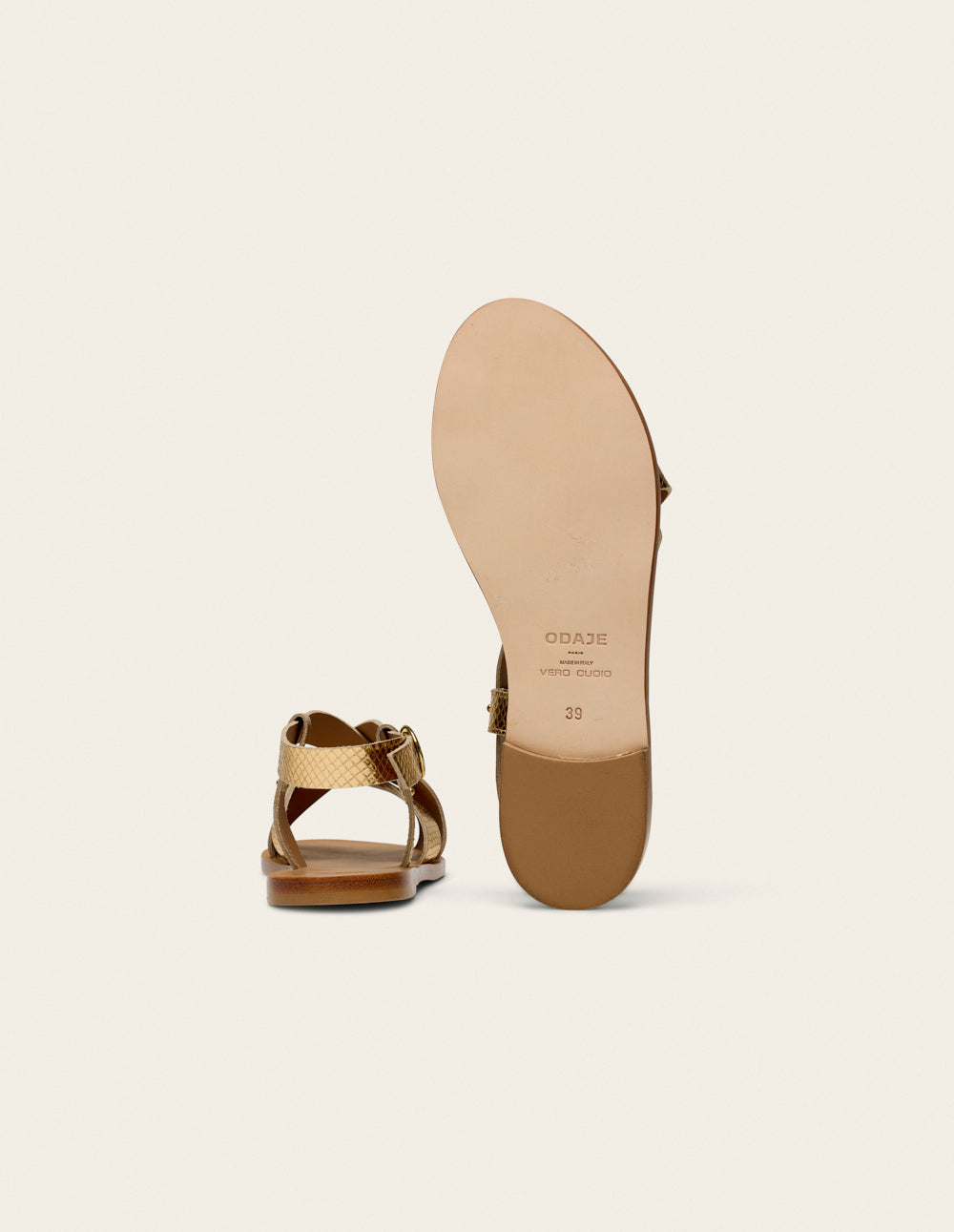 Monal Lisa Python Lisa Sandals - Gold Python Leather