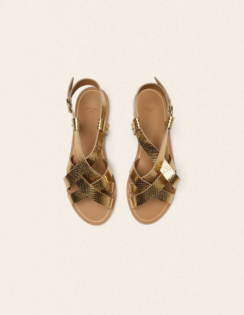 Monal Lisa Python Lisa Sandals - Gold Python Leather