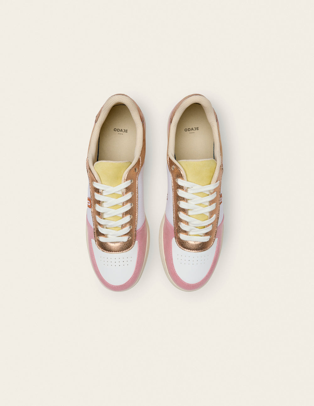 Baskets basses Marie - Rose blanc