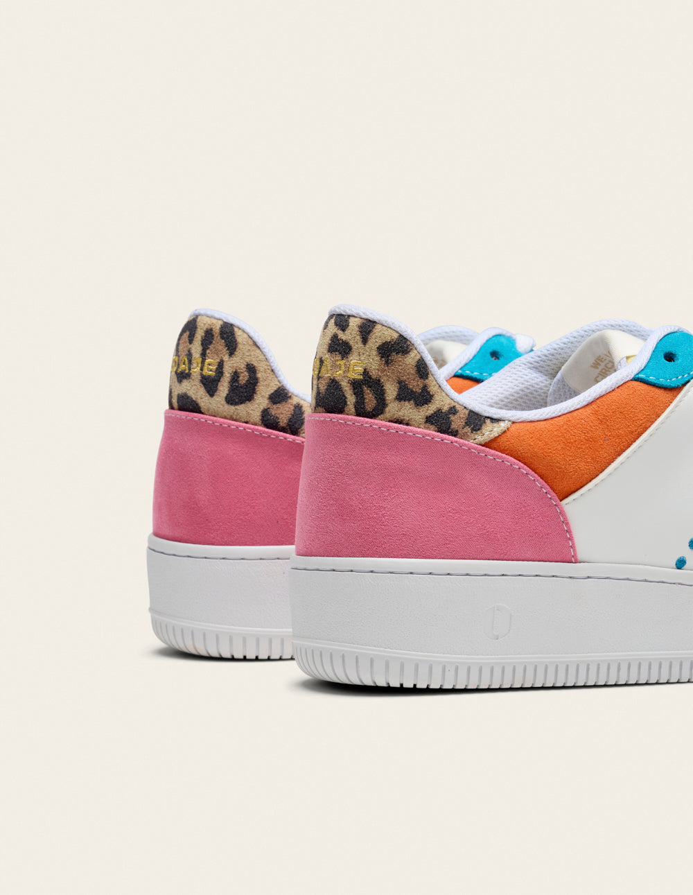 Baskets basses Maxence F - Rose turquoise orange