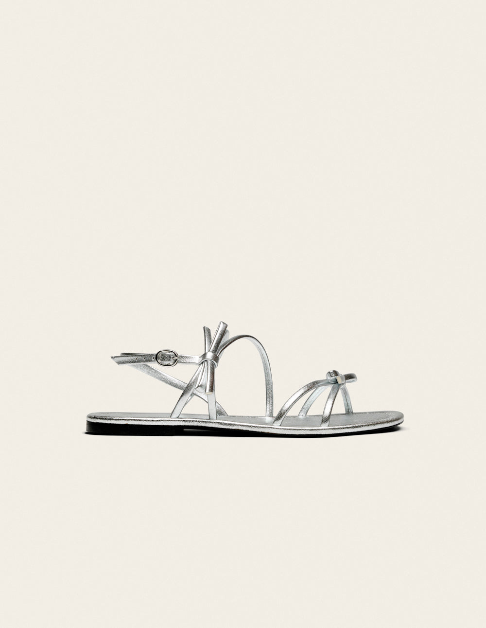 Nilu Sandals - Silver Leather