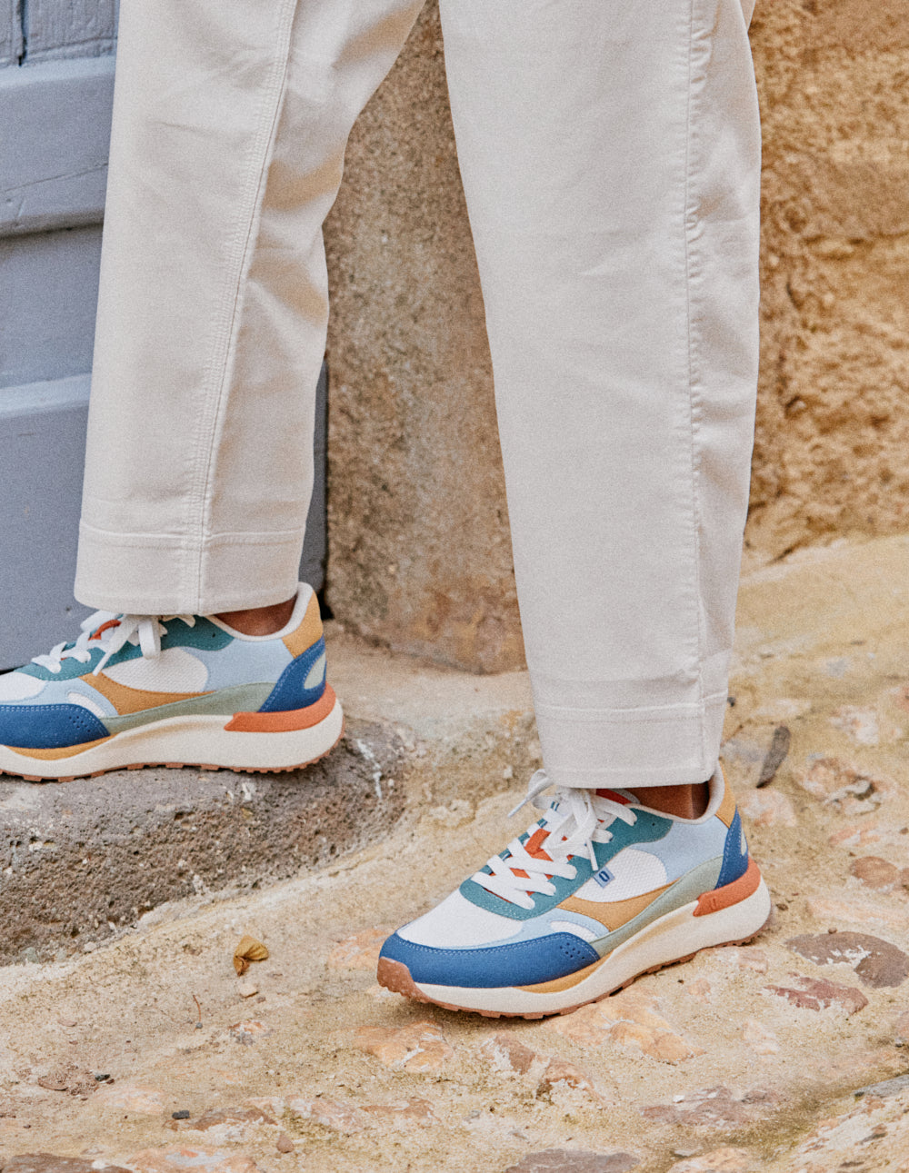 Anael low-top trainers - Petrol white dark green