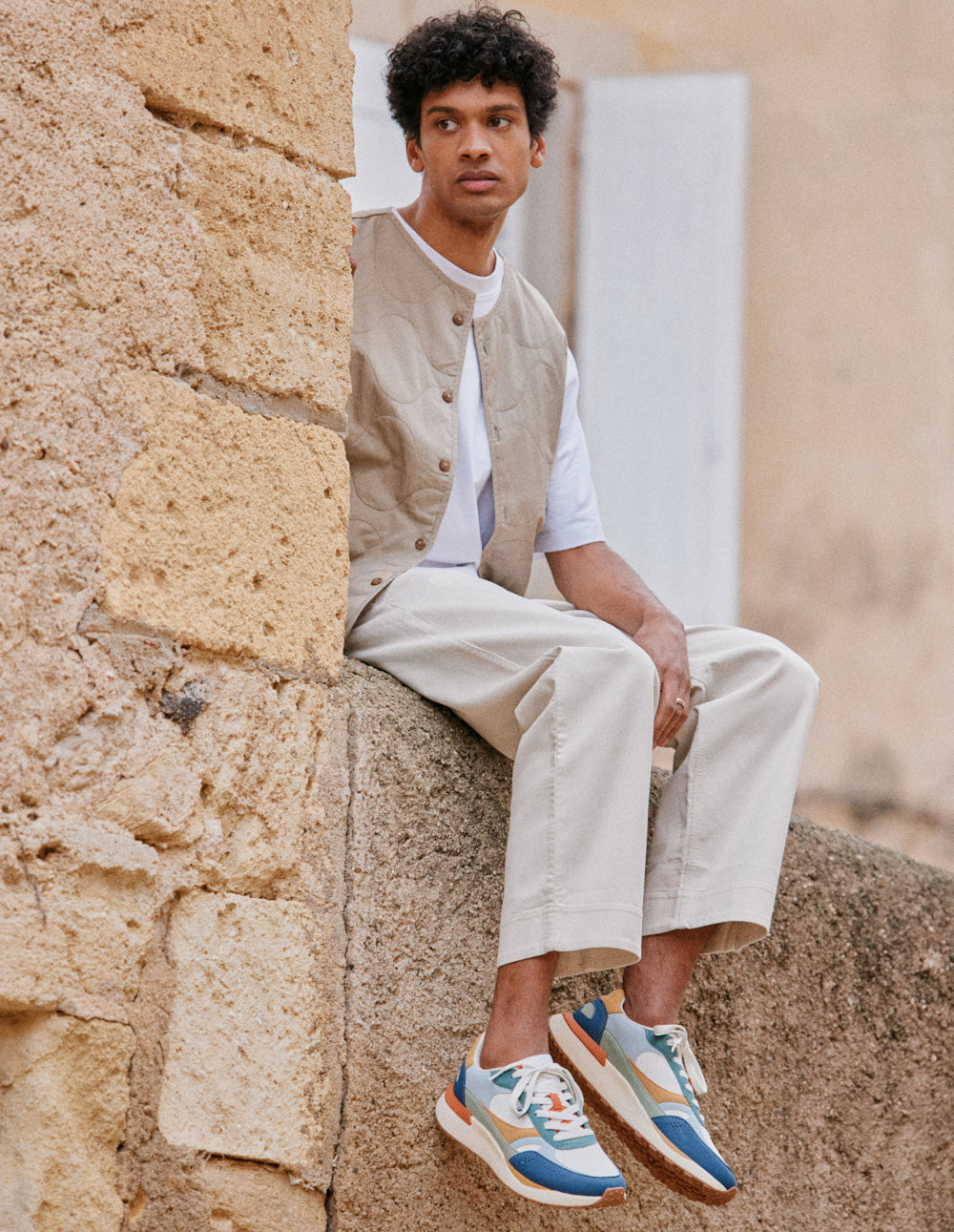 Anael low-top trainers - Petrol white dark green