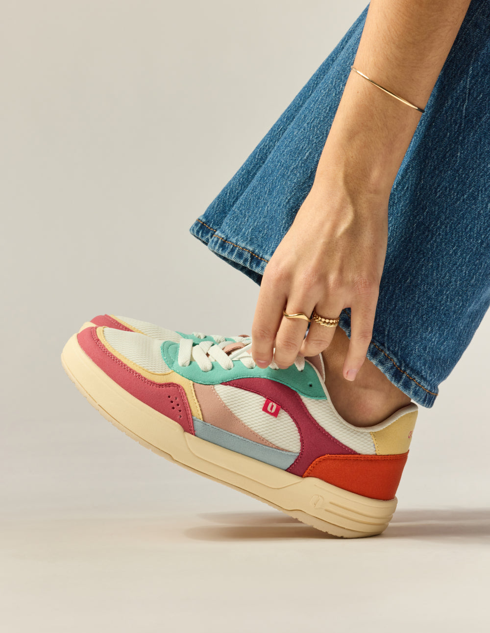 Axelle low-top trainers - Pink lime white