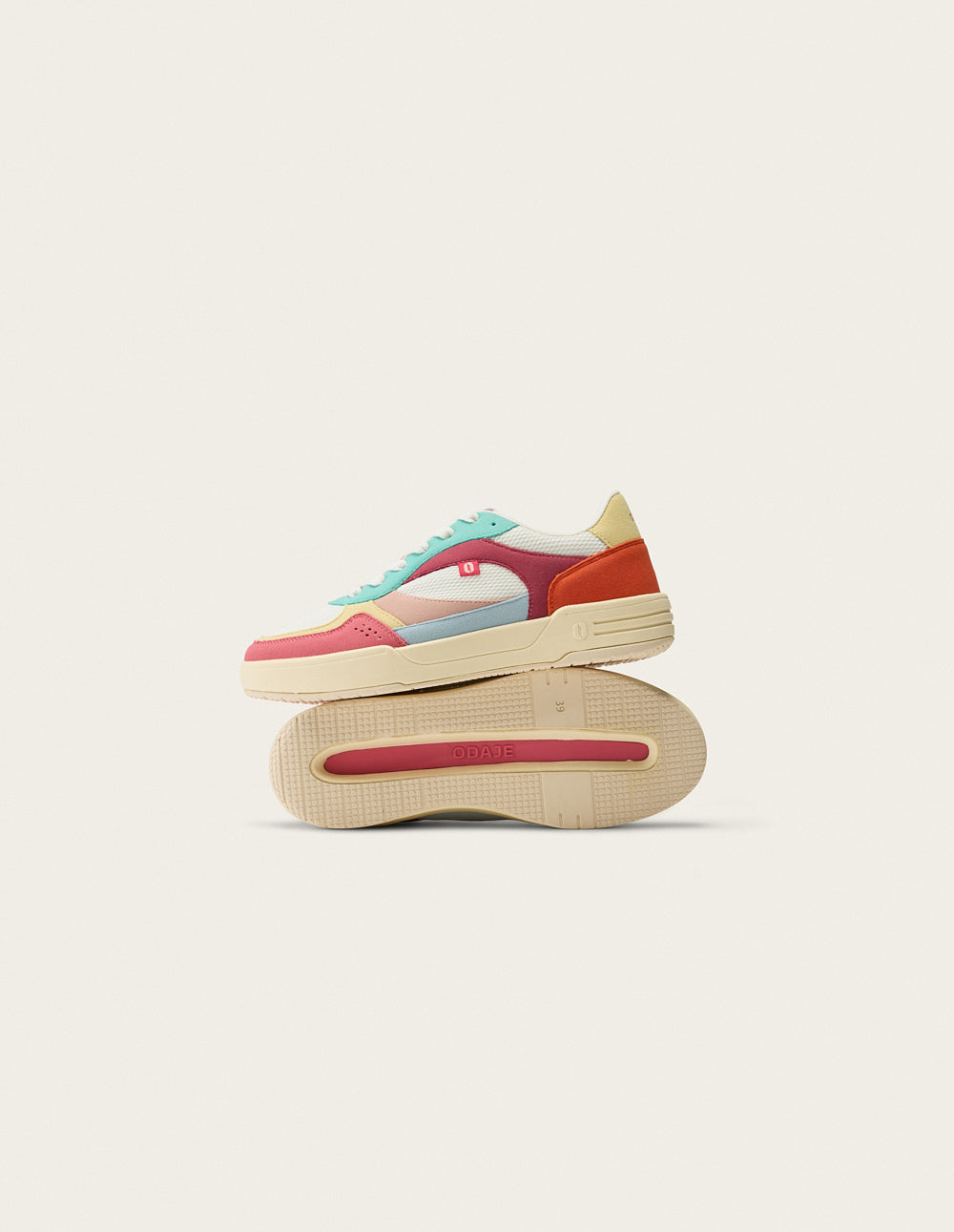 Axelle low-top trainers - Pink lime white
