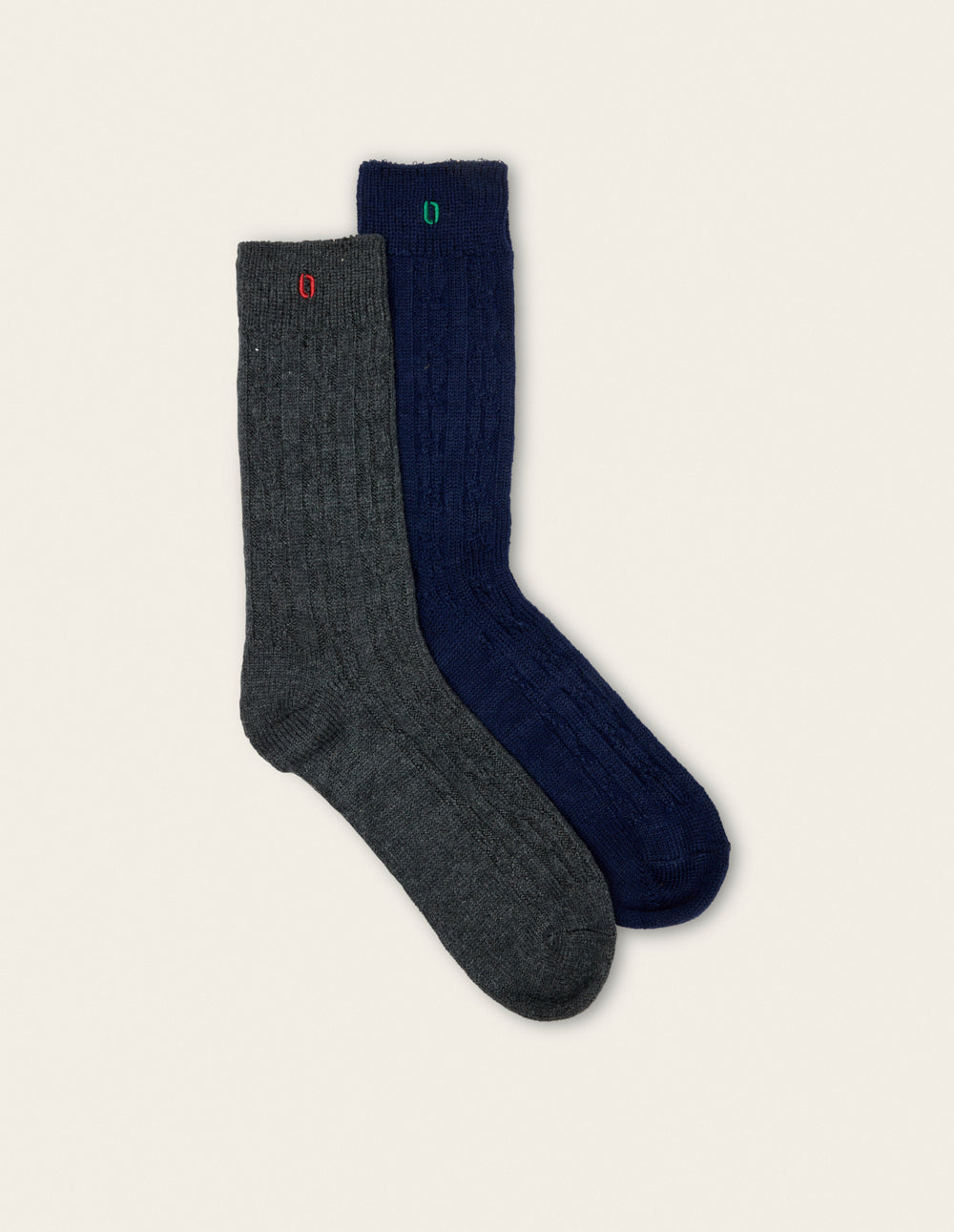 Pack of 2 Socks - Twist navy grey
