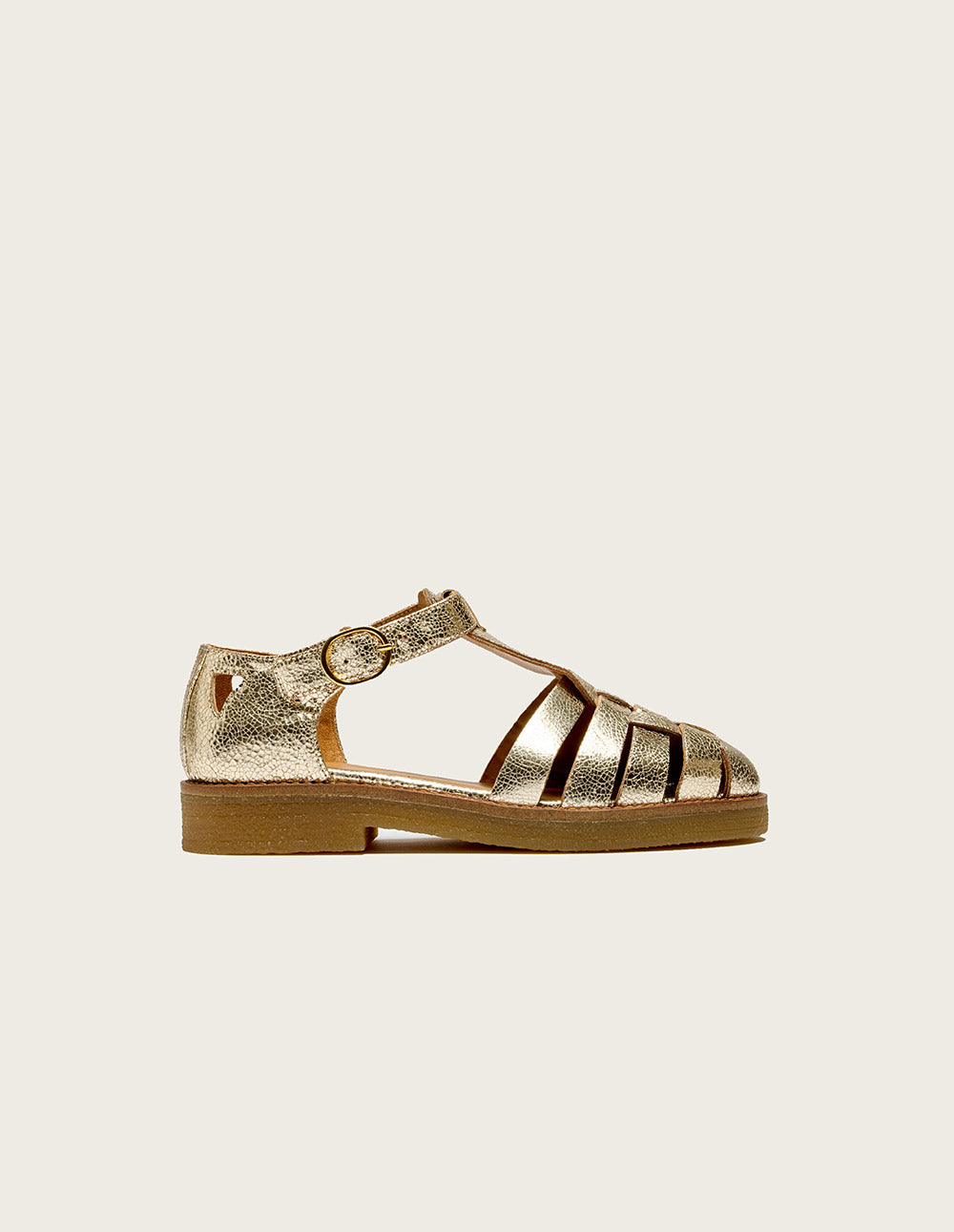 Sandales Charlie - Cuir grainé champagne