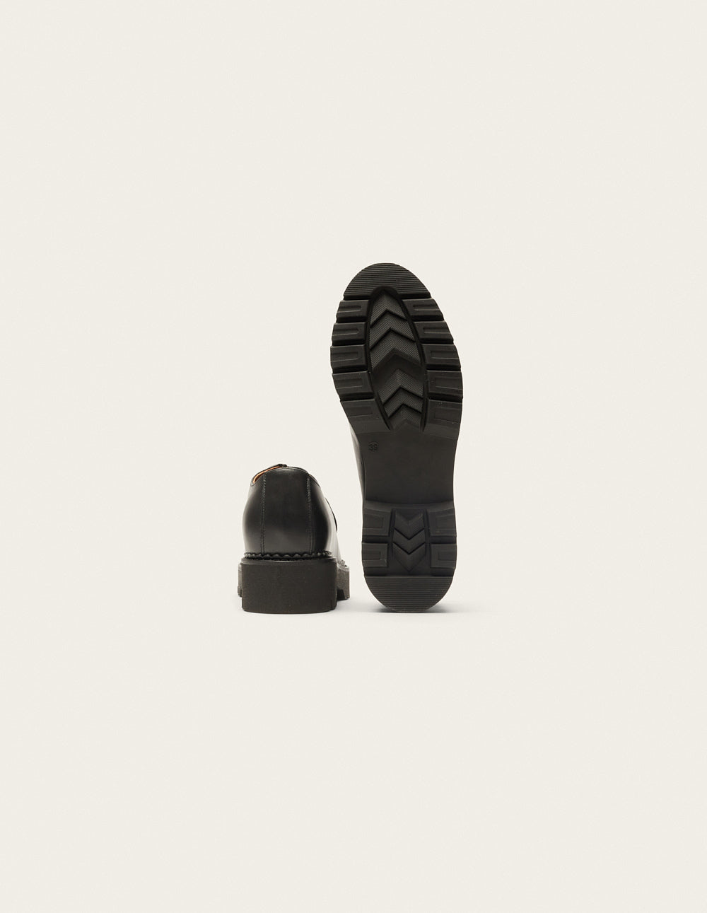 Derbies Deborah - Black leather and pony