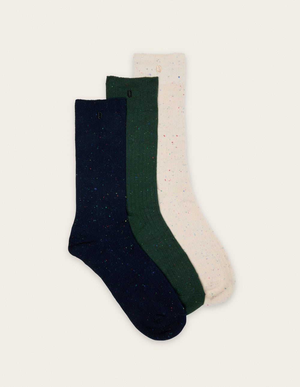 Pack of 3 Socks - Nep multicolor navy ecru green
