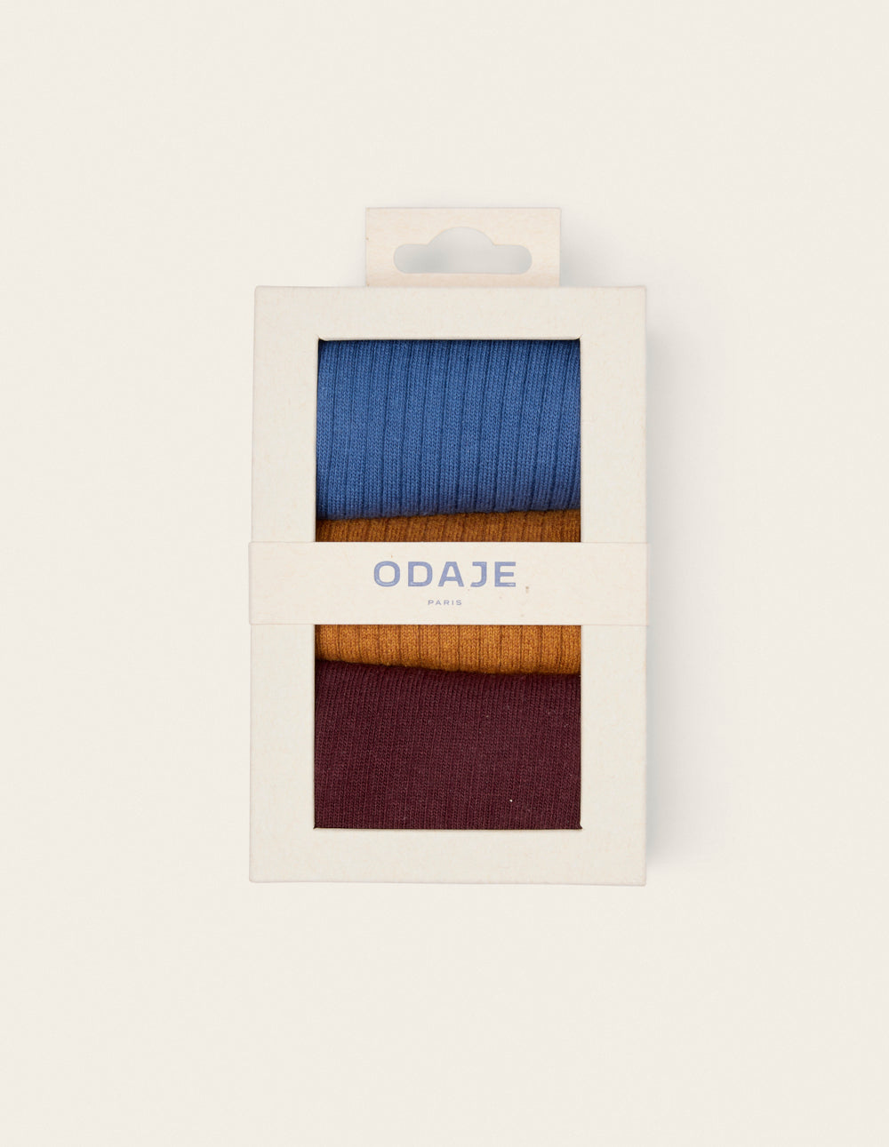 Pack de 3 Chaussettes - Côtelé bleu moutarde bordeaux