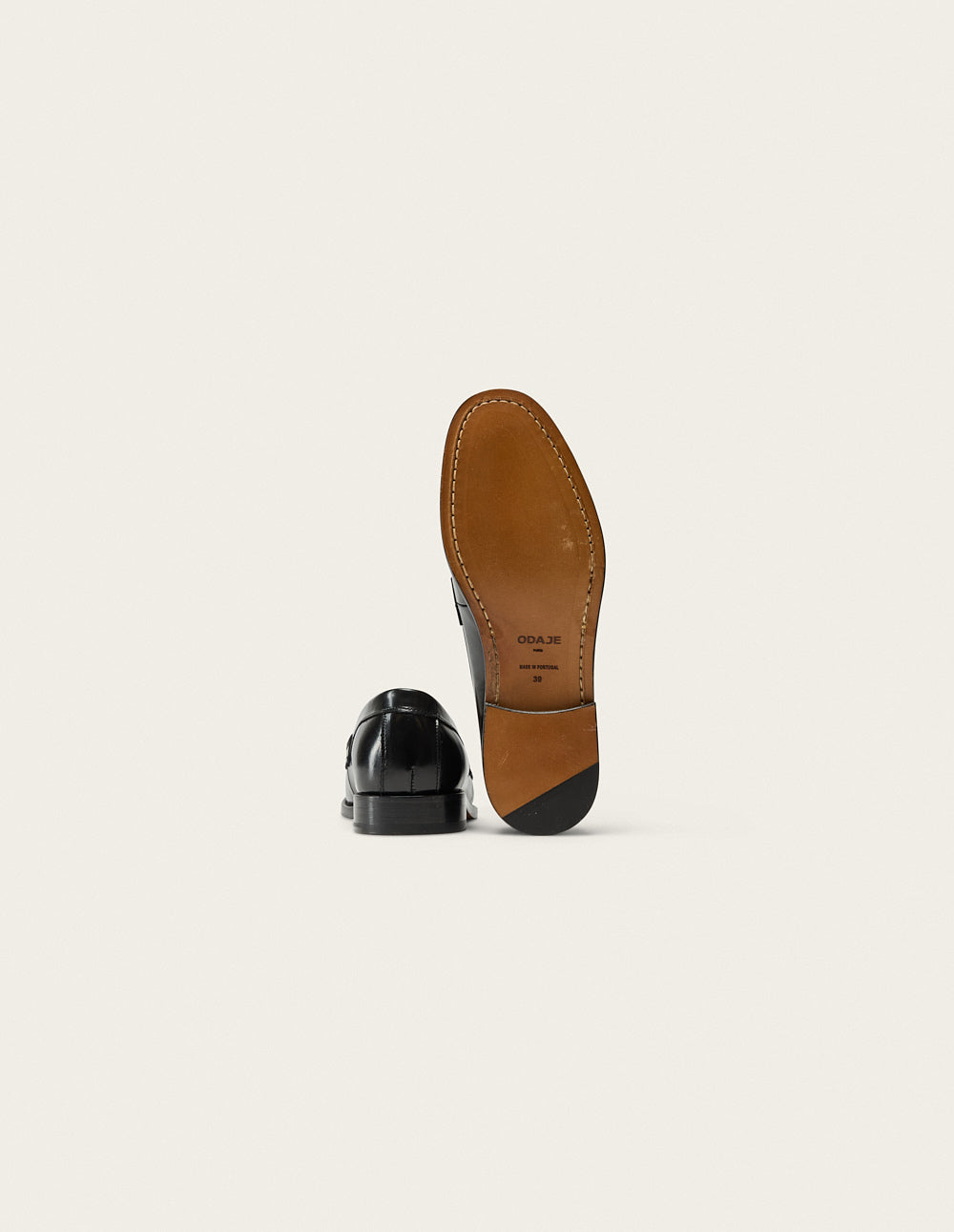 Mocassins Fanny - Cuir box noir et léopard