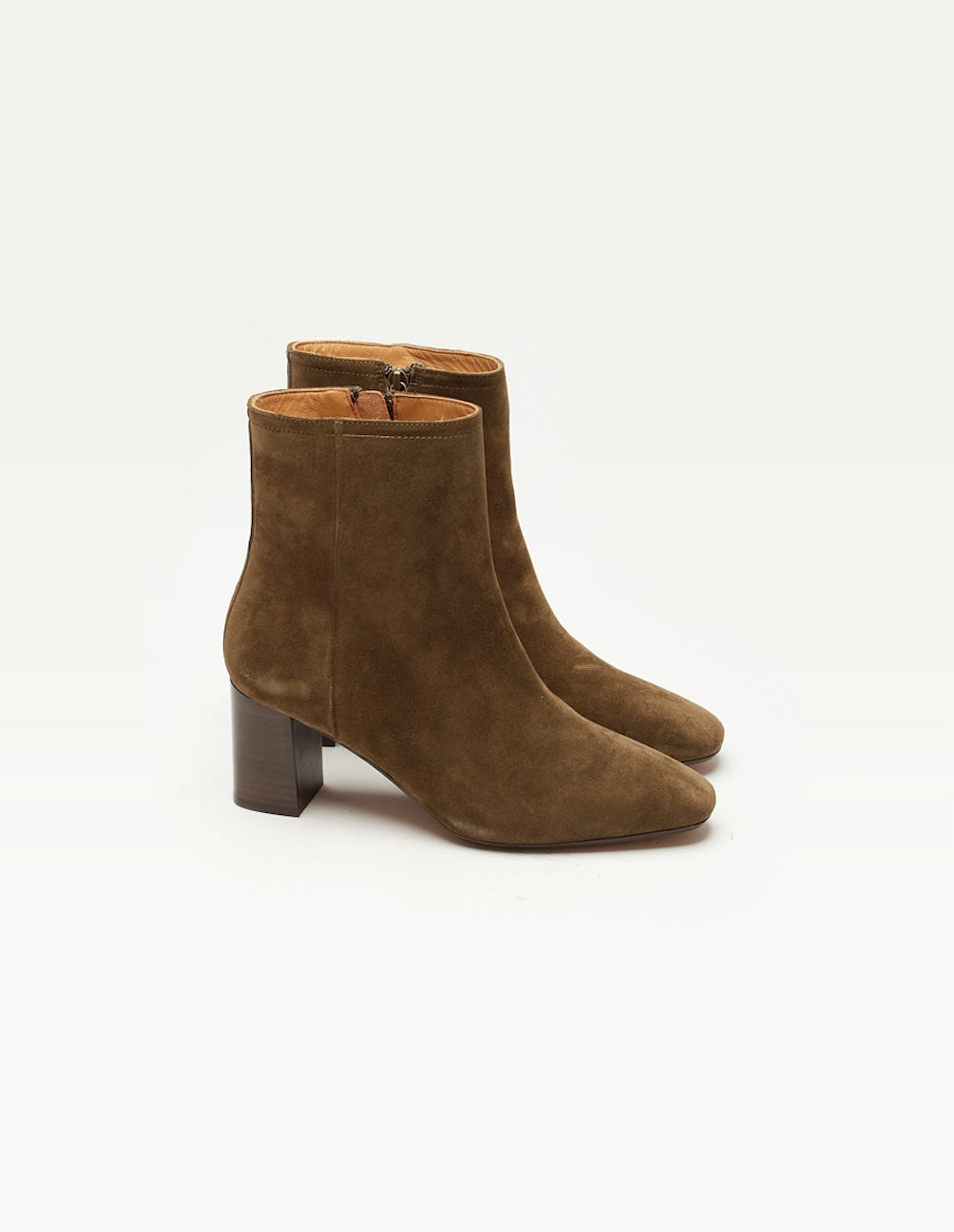 Heeled ankle boots Brune - Khaki suede