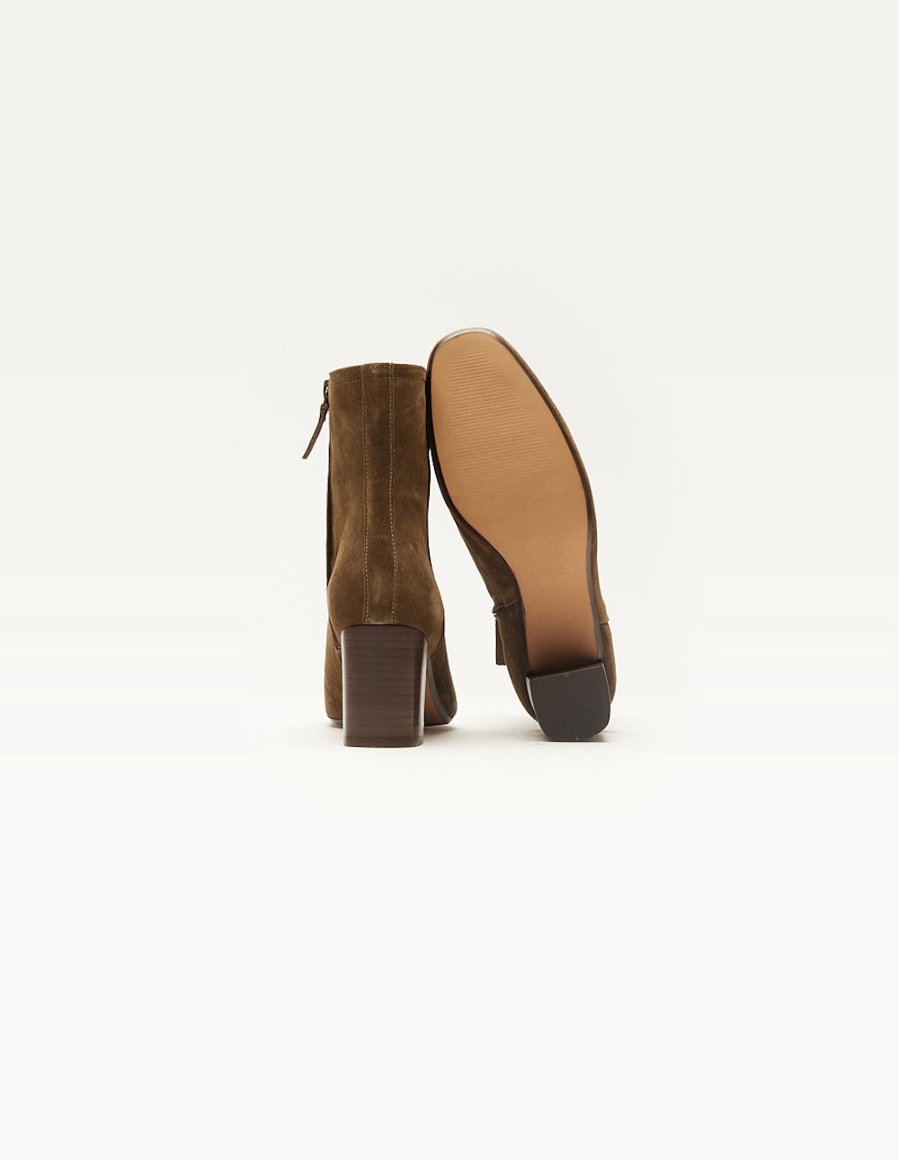 Bottines à talons Brune - Suède kaki