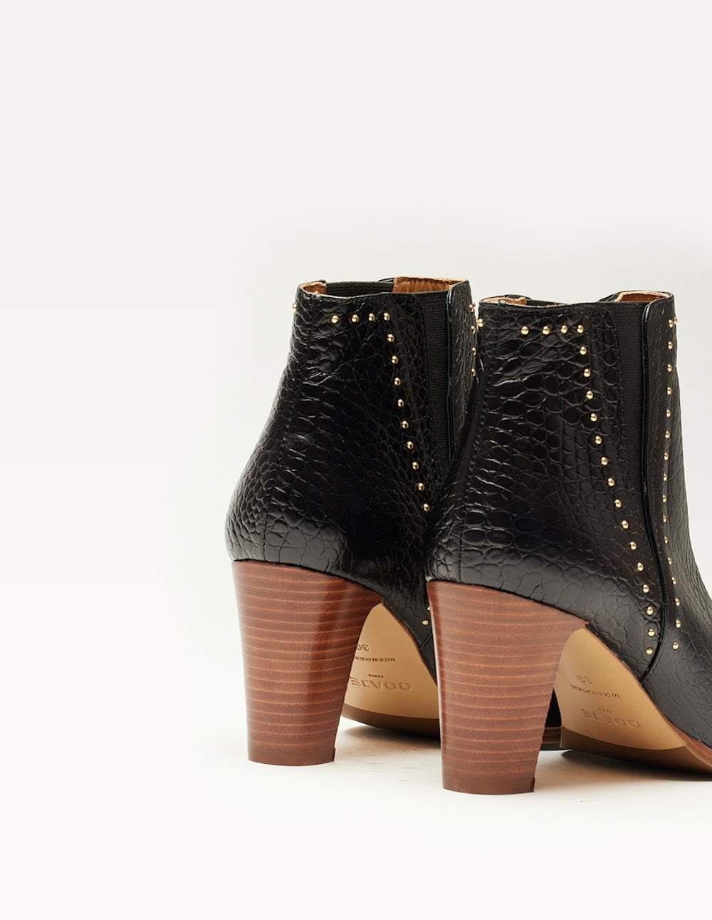 Bottines talons croco discount