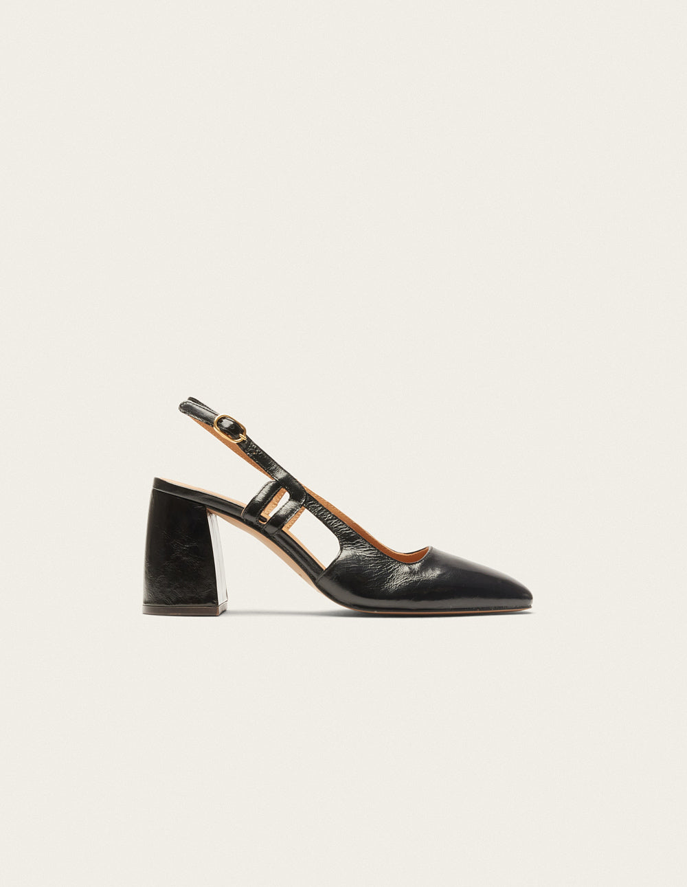 Marcie Pumps - Black pleated leather
