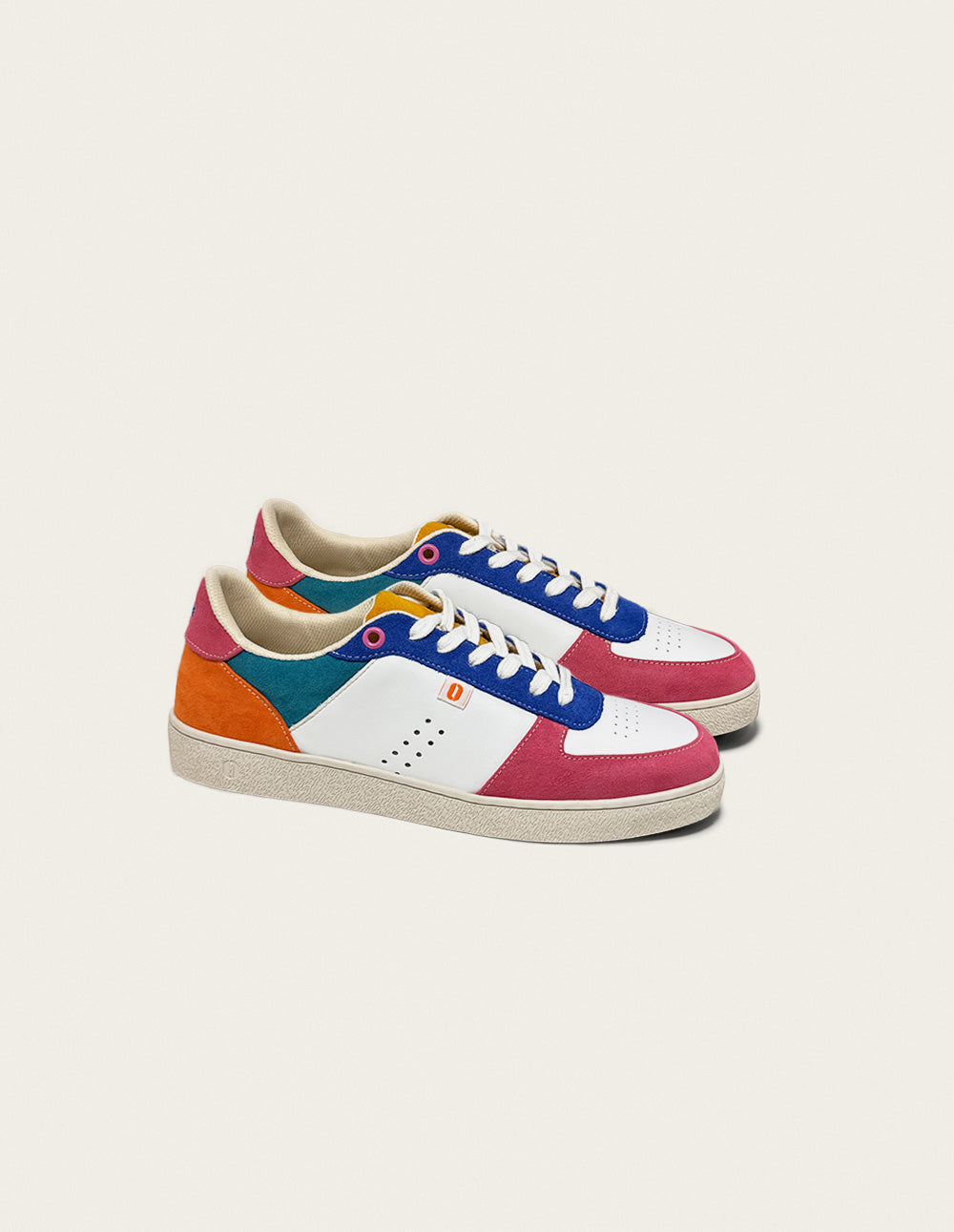Baskets basses Marie - Fuchsia blanc bleu