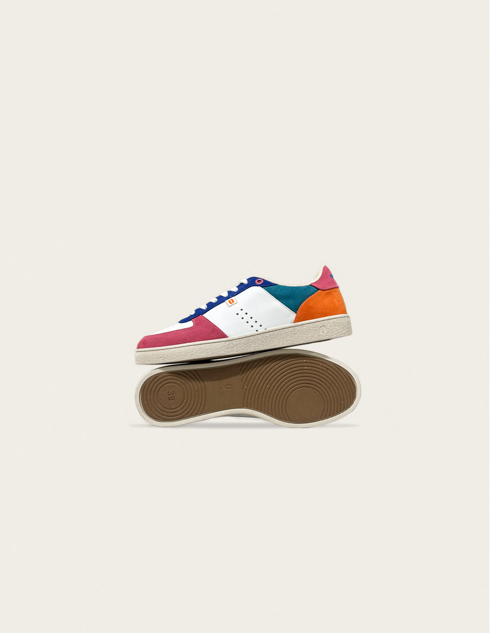 Baskets basses Marie - Fuchsia blanc bleu