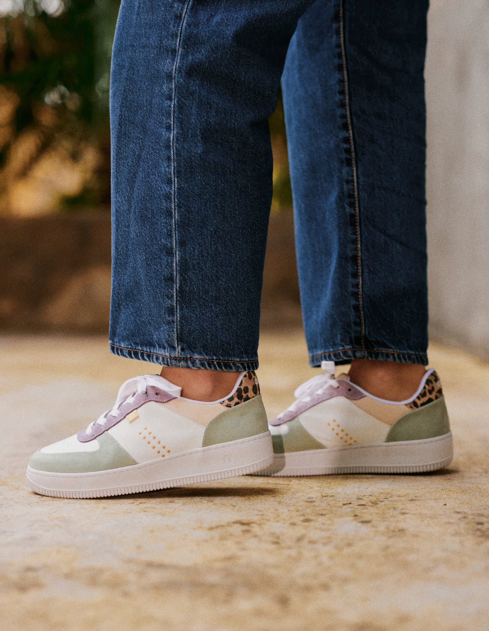 Maxence F low-top sneakers - Green white lilac